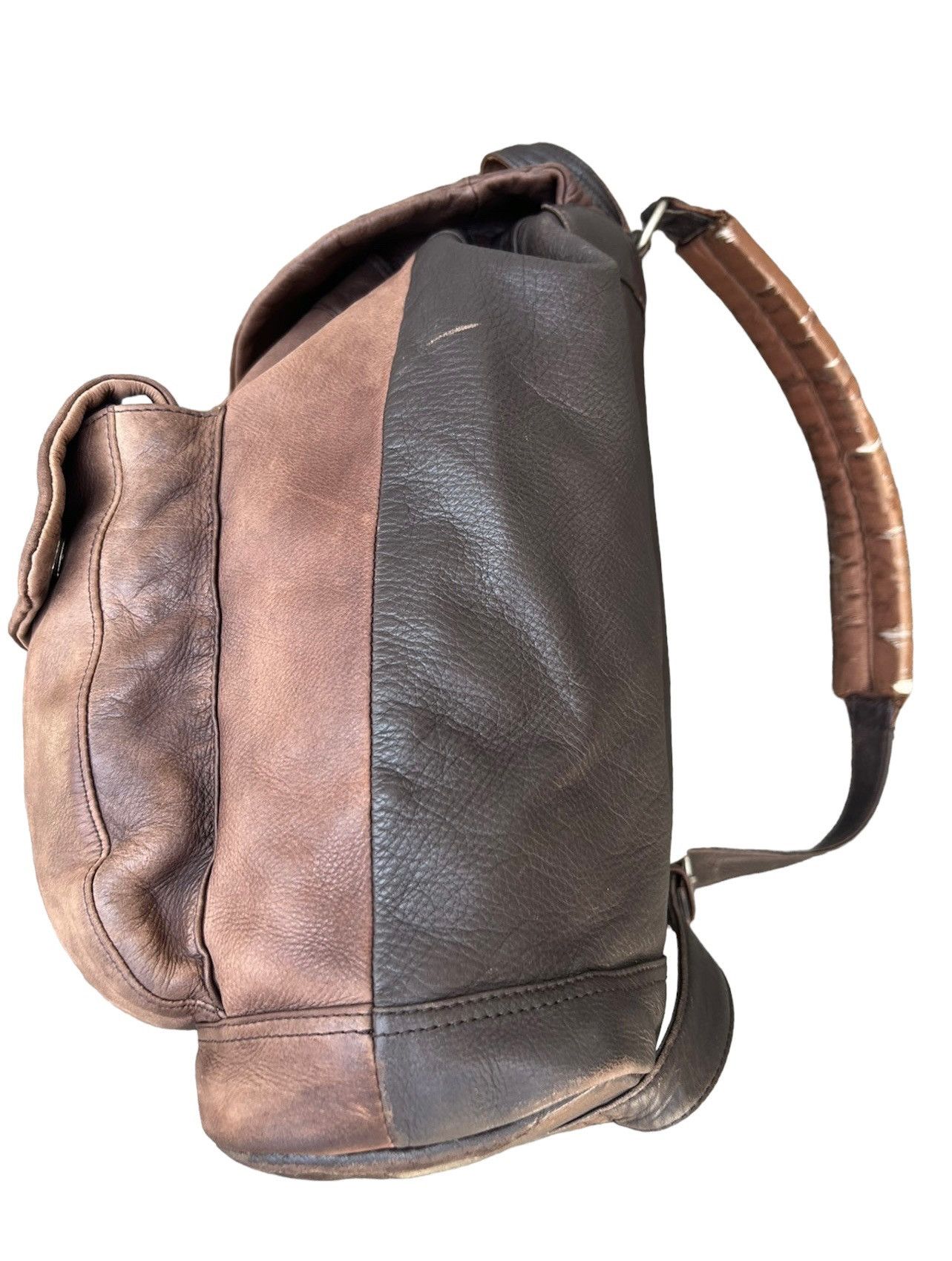 Leather Vintage Porter Tokyo Distressed Patina Leather Backpack Bag Size ONE SIZE - 5 Thumbnail