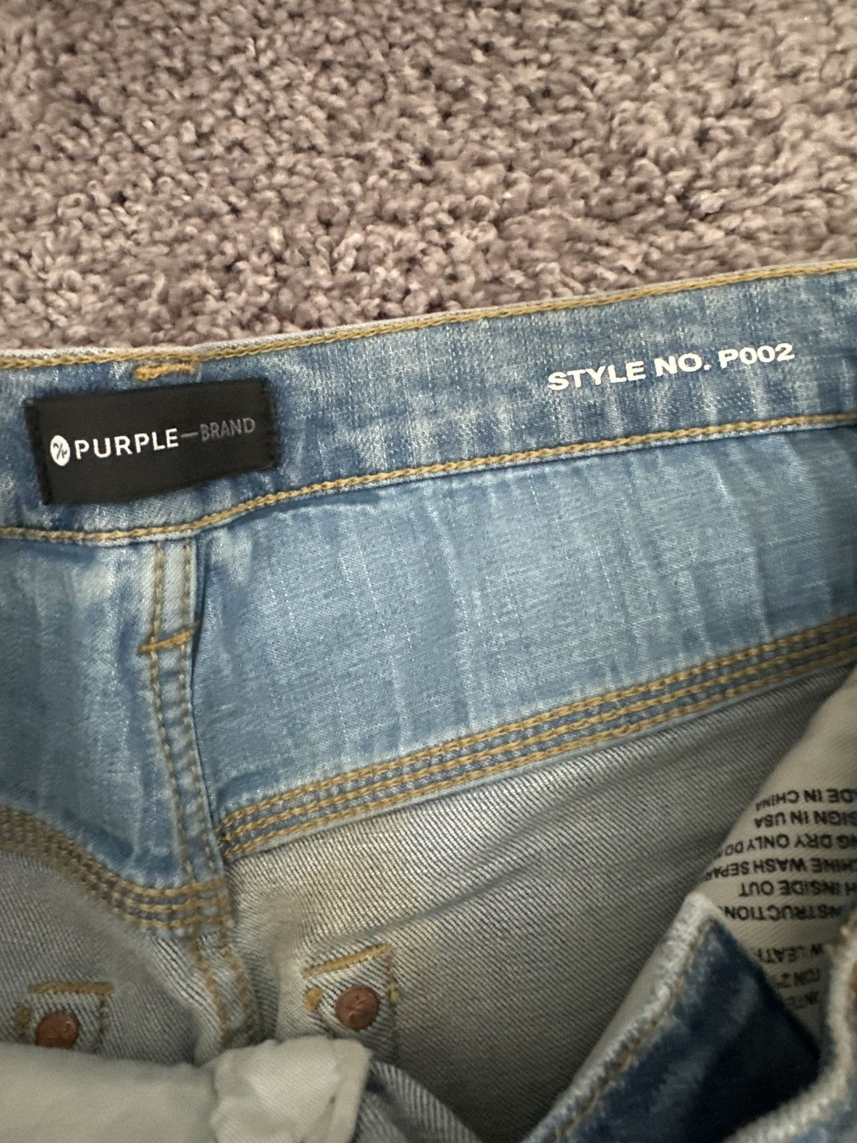 Purple Brand P002 Light Indigo Blowout Size US 28 / EU 44 - 4 Thumbnail
