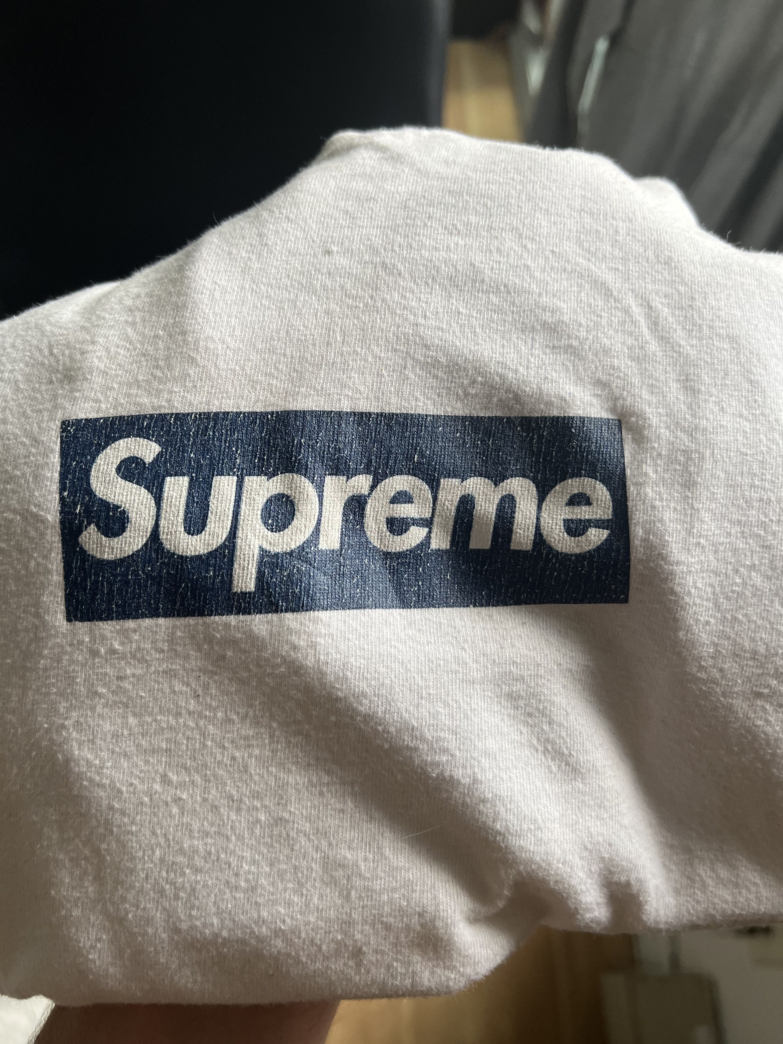 Supreme New York Yankees Box Logo Tee White size S