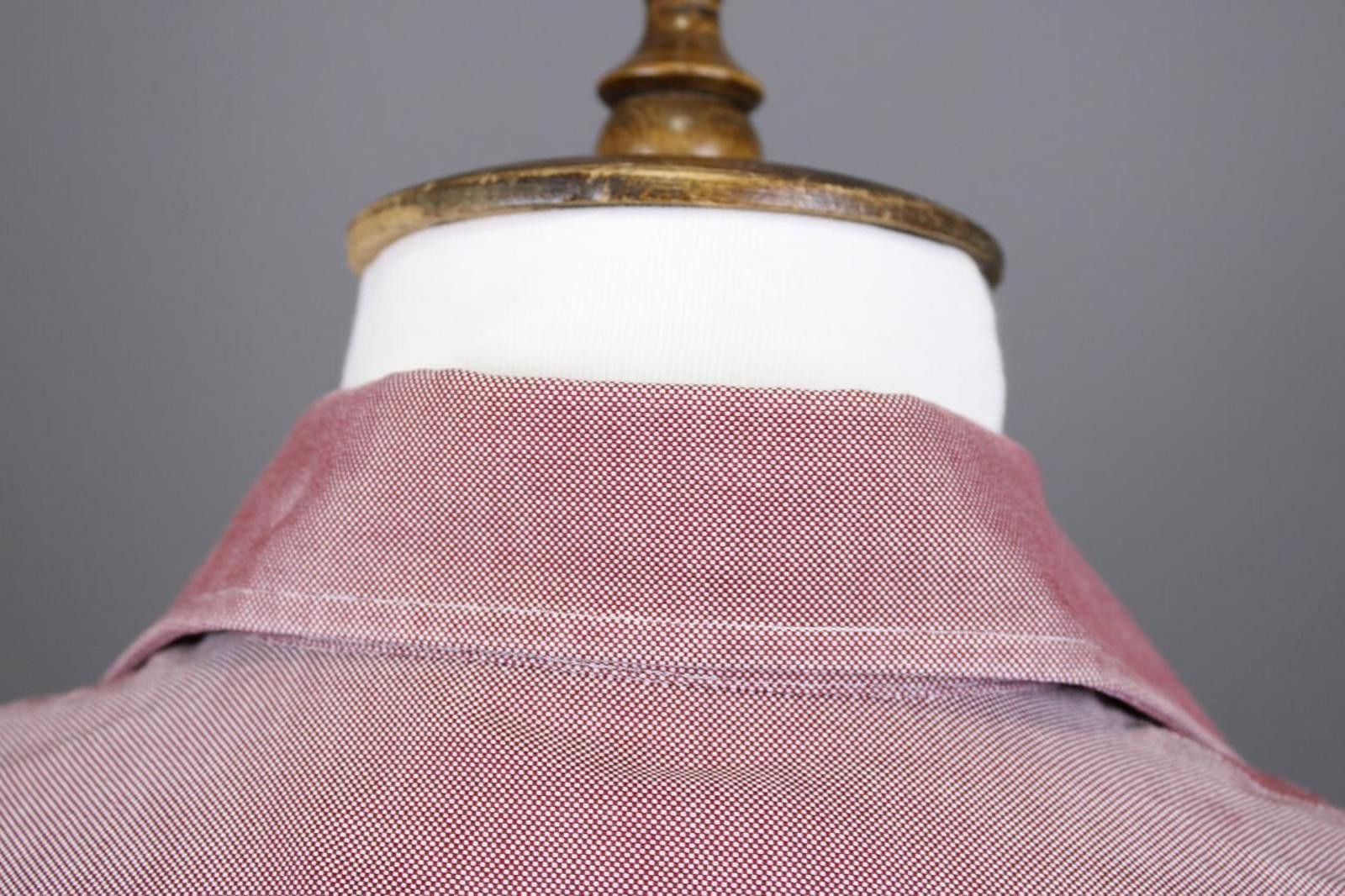 Emmett Emmett London Slim Fit Burgundy Down Shirt Size 38 / 15 Size US M / EU 48-50 / 2 - 11 Thumbnail