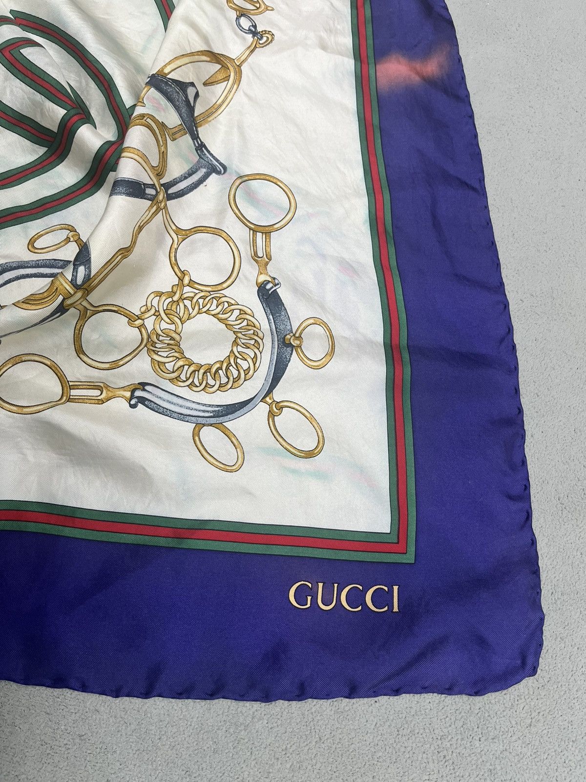 Gucci VTG GUCCI SILK HORSEBIT SCARF Size ONE SIZE - 6 Thumbnail