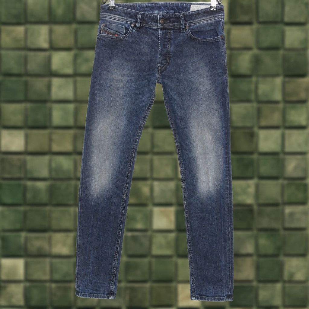 Diesel DIESEL SLEENKER 0842Q STRETCH Faded Slim Skinny Jeans Men 31/30 Blue Denim 5-Pocket DZ2837 Mens Jeans Size US 31 - 1 Thumbnail