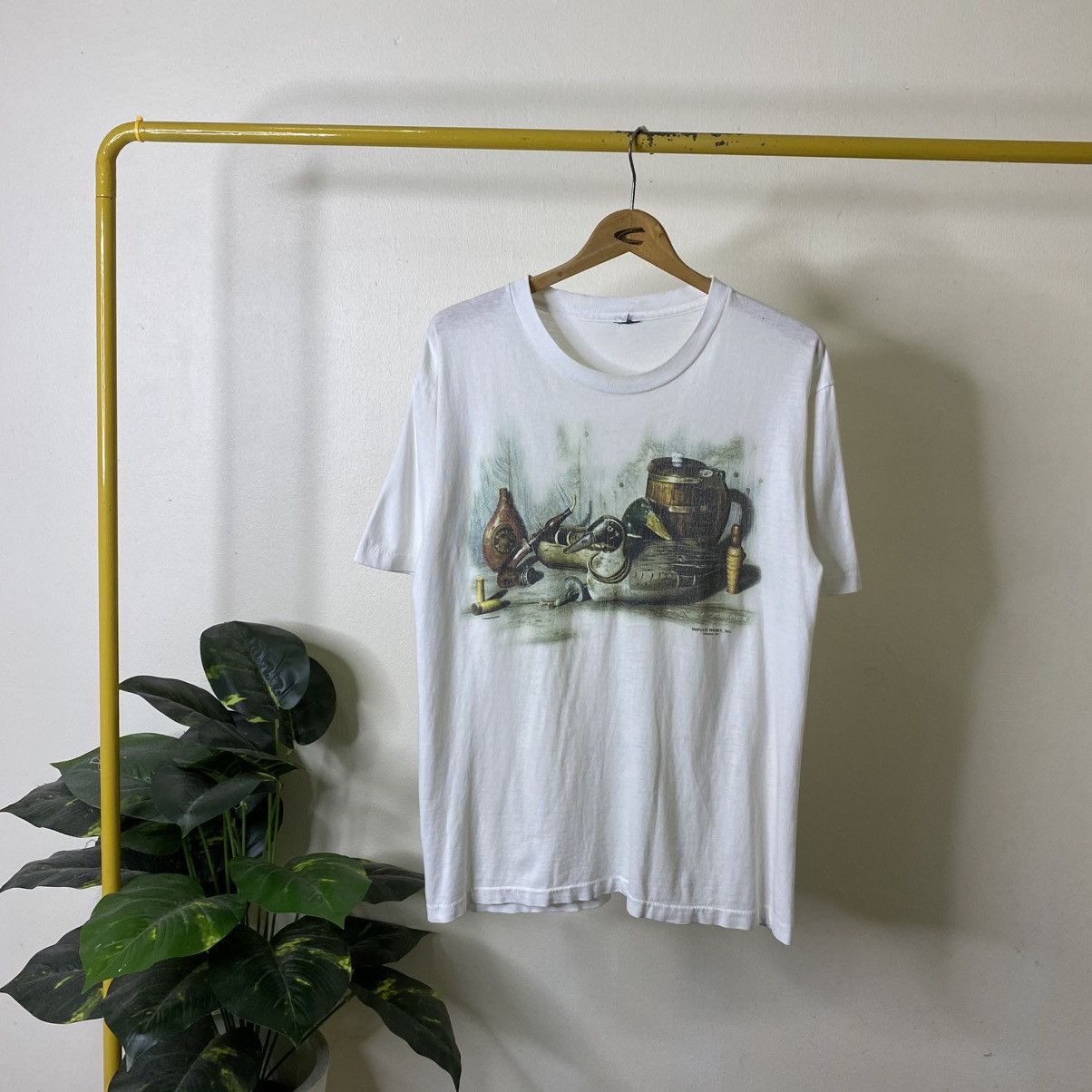 Vintage 1980s Donald Boncela Artwork Duck Decoys Art T Shirt