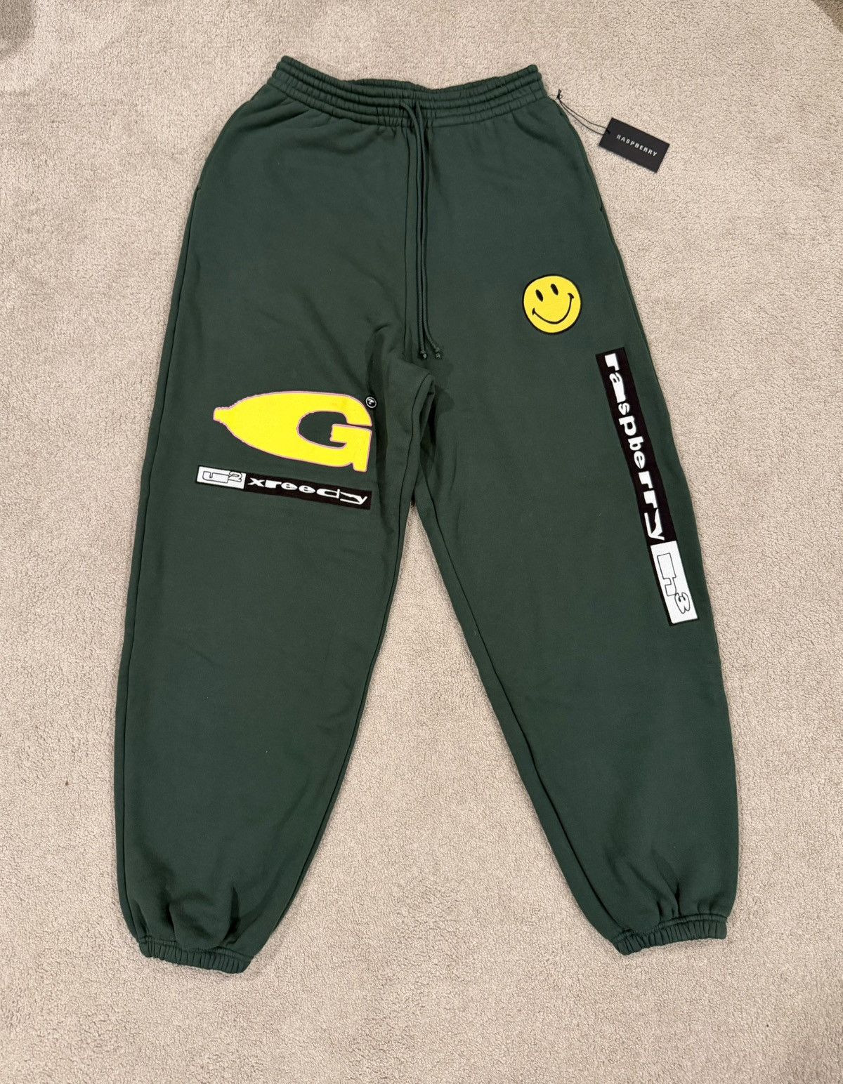 GV Gallery x Greedy Unit Green garbage sweats