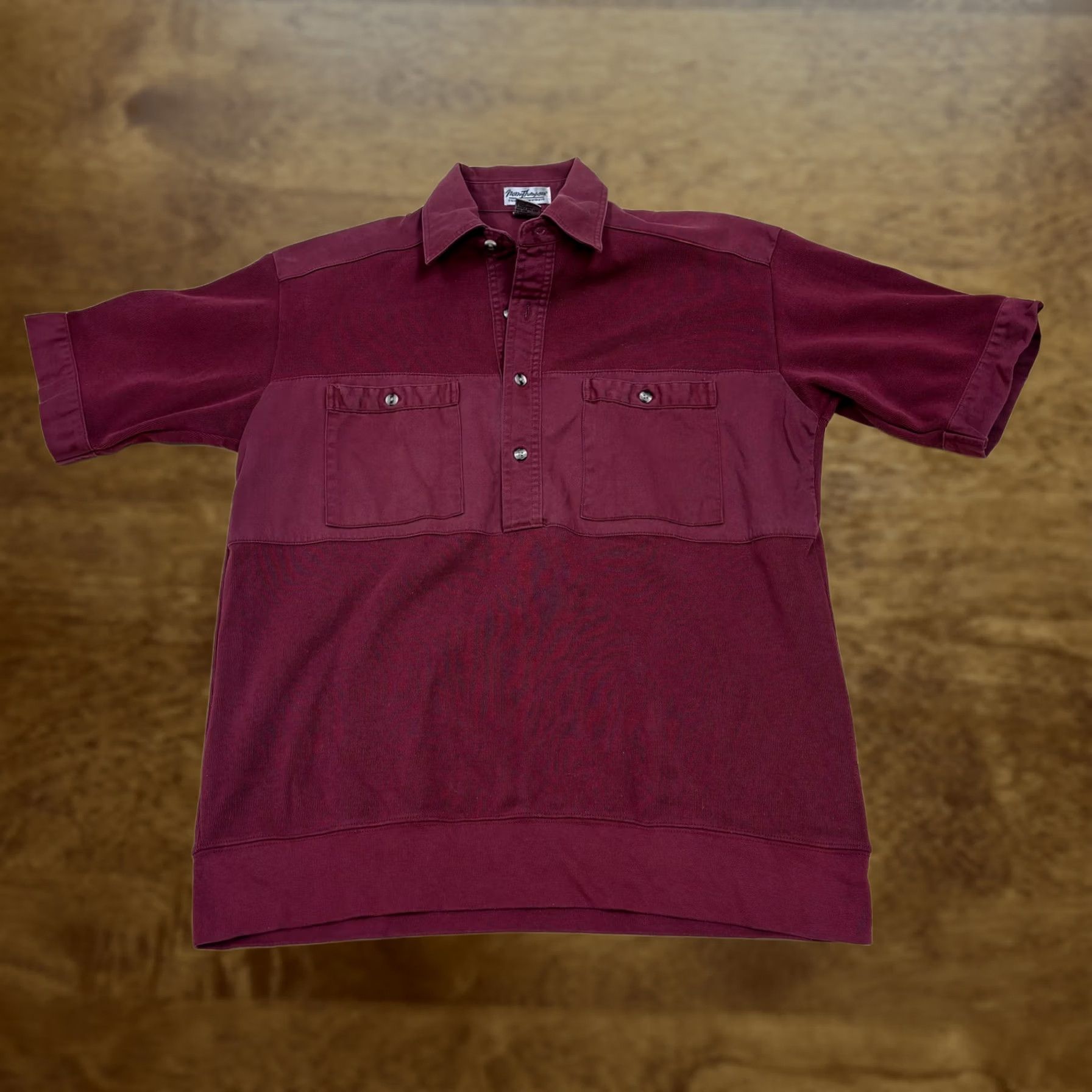 Jim Thompson VINTAGE Norm Thompson Polo Shirt Mens M Red Knit Short Sleeve Double Pocket Polo Size US M / EU 48-50 / 2 - 1 Thumbnail