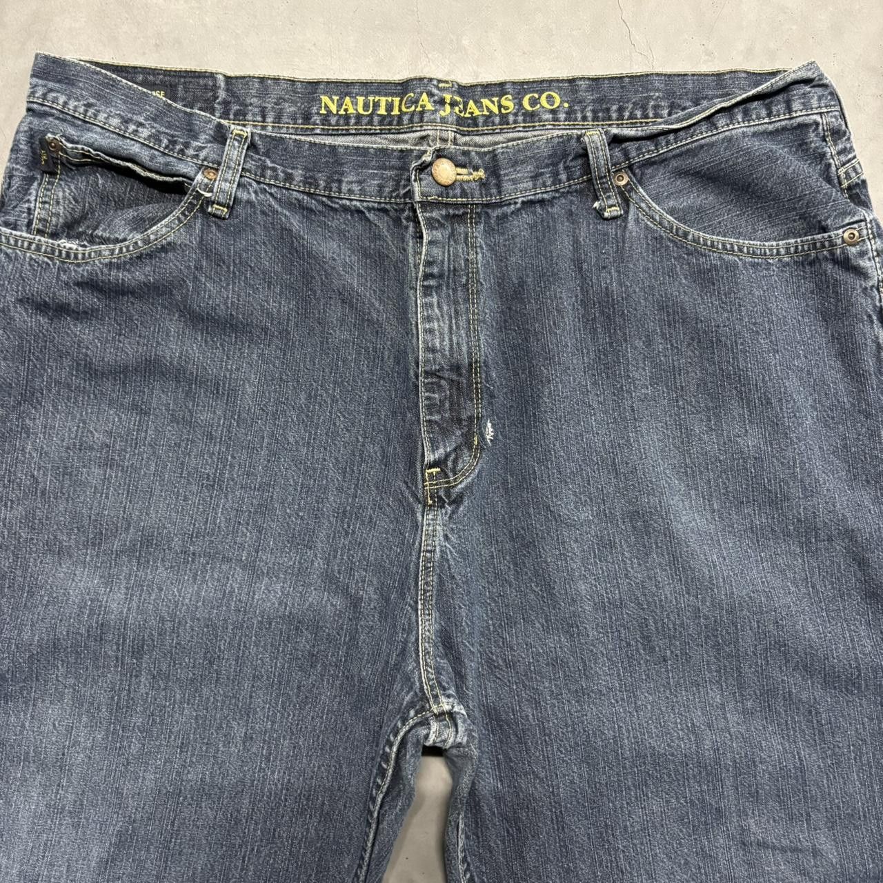 Nautica Crazy Vintage Y2K/2000s Super Baggy Wideleg Nautica Dark Blue Wash Denim Jeans! Size US 40 / EU 56 - 4 Thumbnail