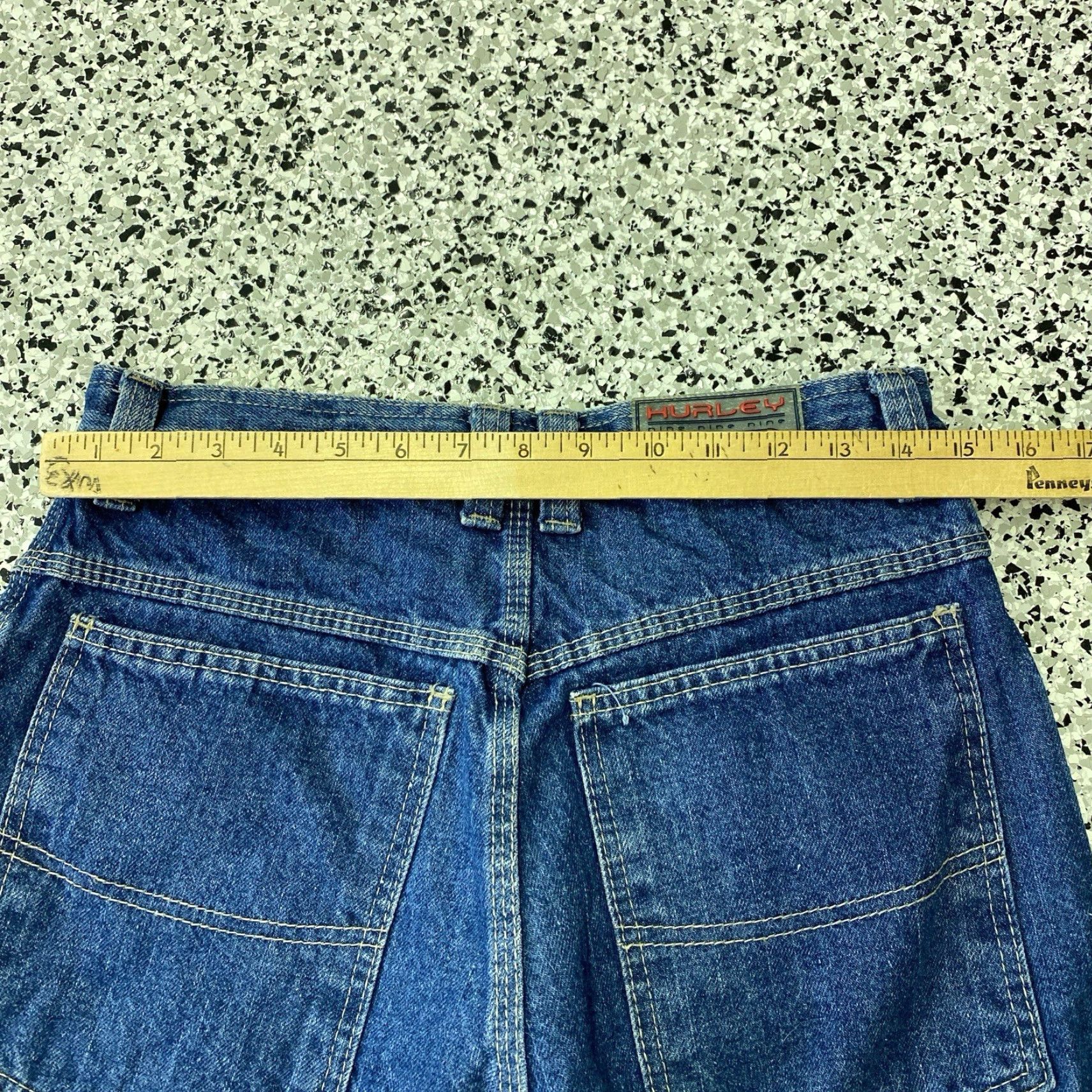 Hurley Hurley Denim Shorts Jean Shorts 29x11 Cargo Carpenter Jorts Y2K Mens Regular Blue Denim Shorts 5-Pocket Zipper Button Pocket Size US 29 - 5 Thumbnail