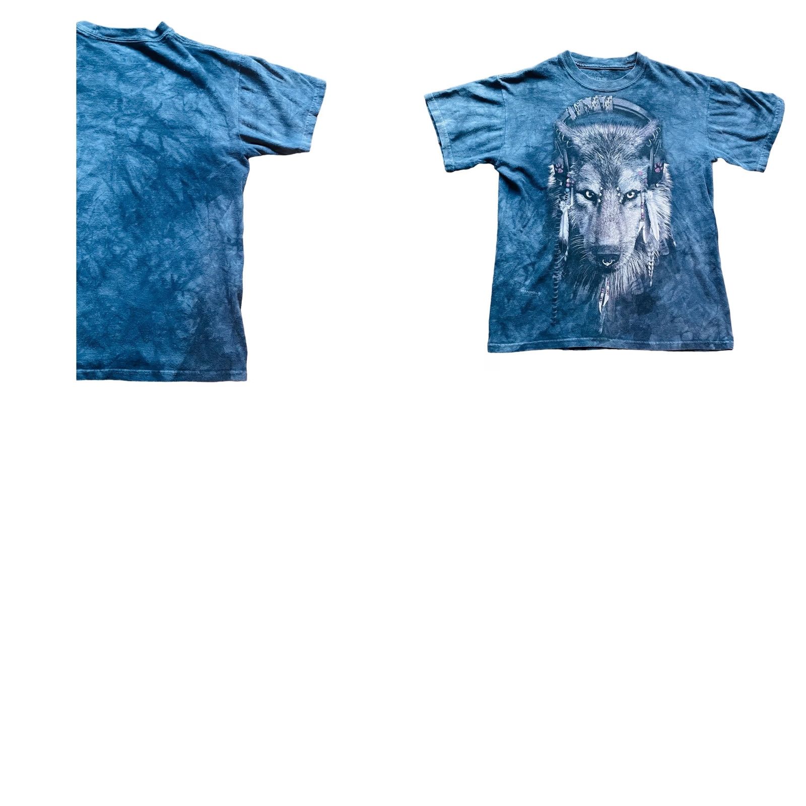 The Mountain The Mountain Women's Short Sleeve T-Shirt Wolf Wears Headphones Small Blue Tee Size S / US 4 / IT 40 - 9 Thumbnail