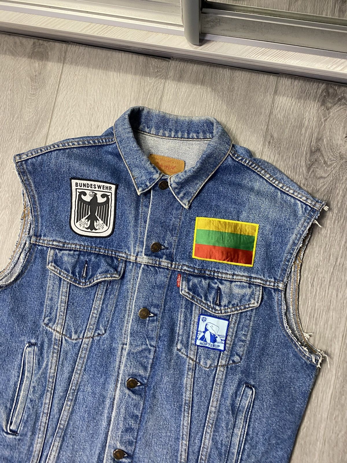 Levi's × Vintage Vintage Custom 90s Levis & Harley Davidson Denim Logo Vest Size US S / EU 44-46 / 1 - 2 Thumbnail