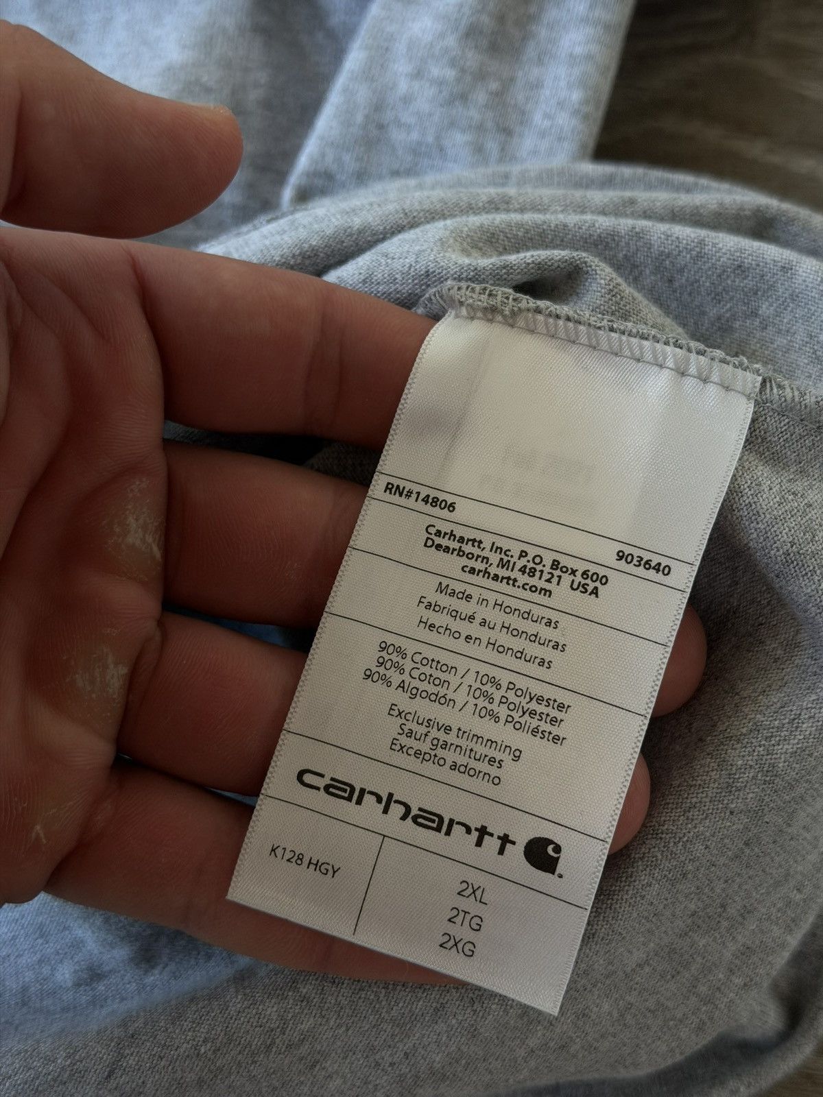 Carhartt ‼️Carhartt Box Logo Basic Oversize Long Sleeve Tee dril‼️ Size US XXL / EU 58 / 5 - 14 Thumbnail
