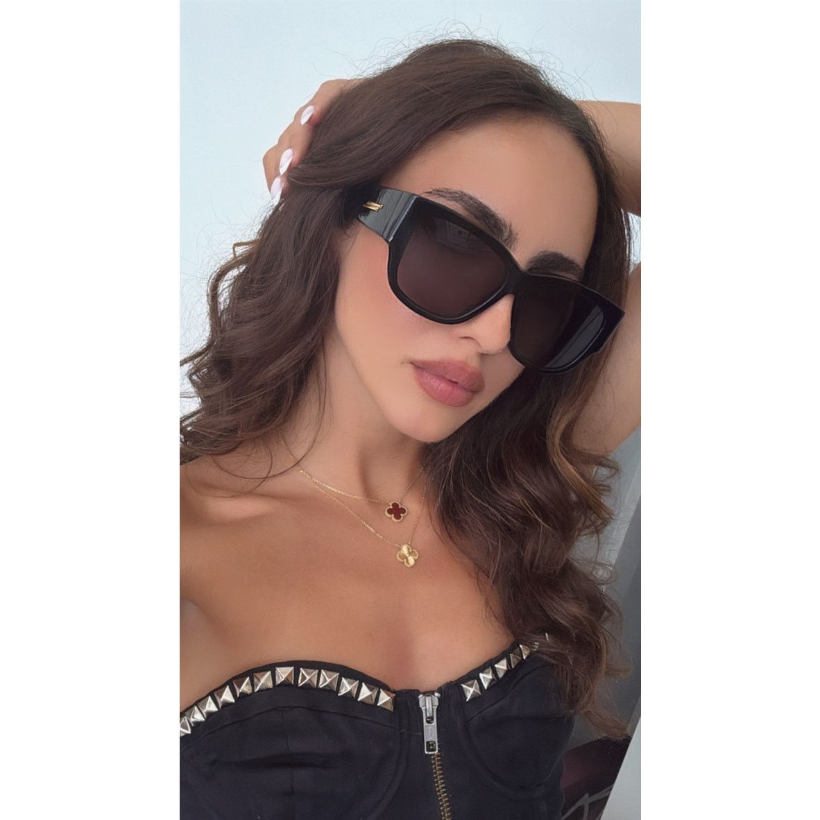Bottega Veneta NEW Bottega Veneta BV1026S Unisex Black Square Sunglasses Size ONE SIZE - 3 Thumbnail