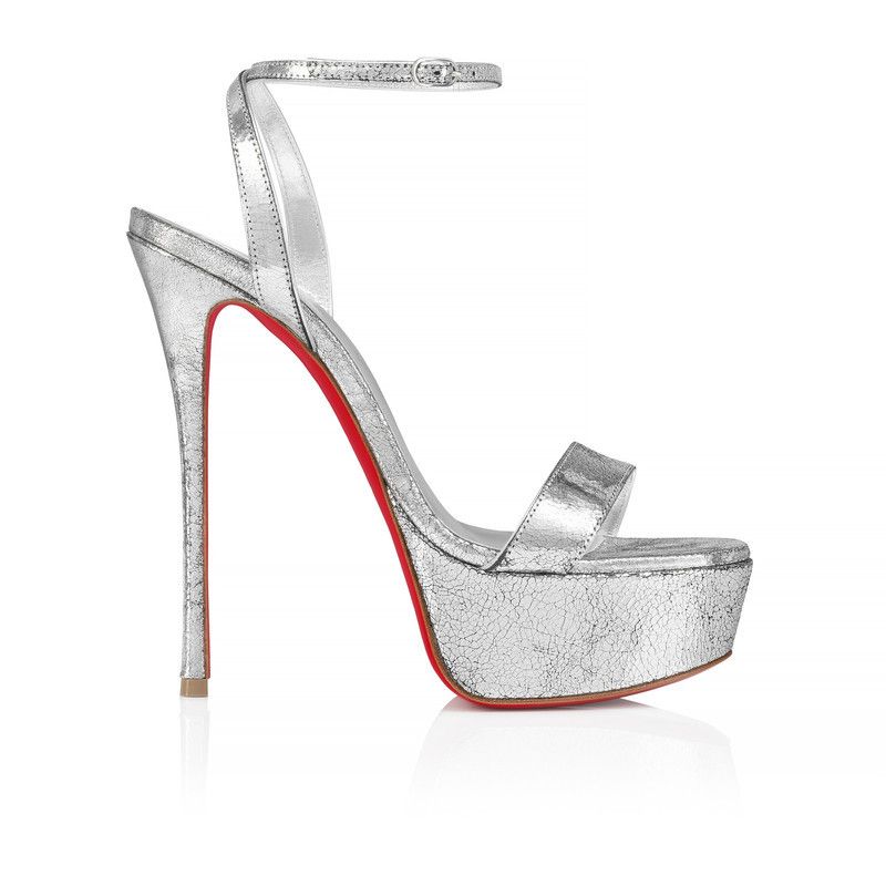 Christian Louboutin os11x0526 Loubi Queen Alta 150mm Sandals in Silver Size US 11 / IT 41 - 1 Thumbnail