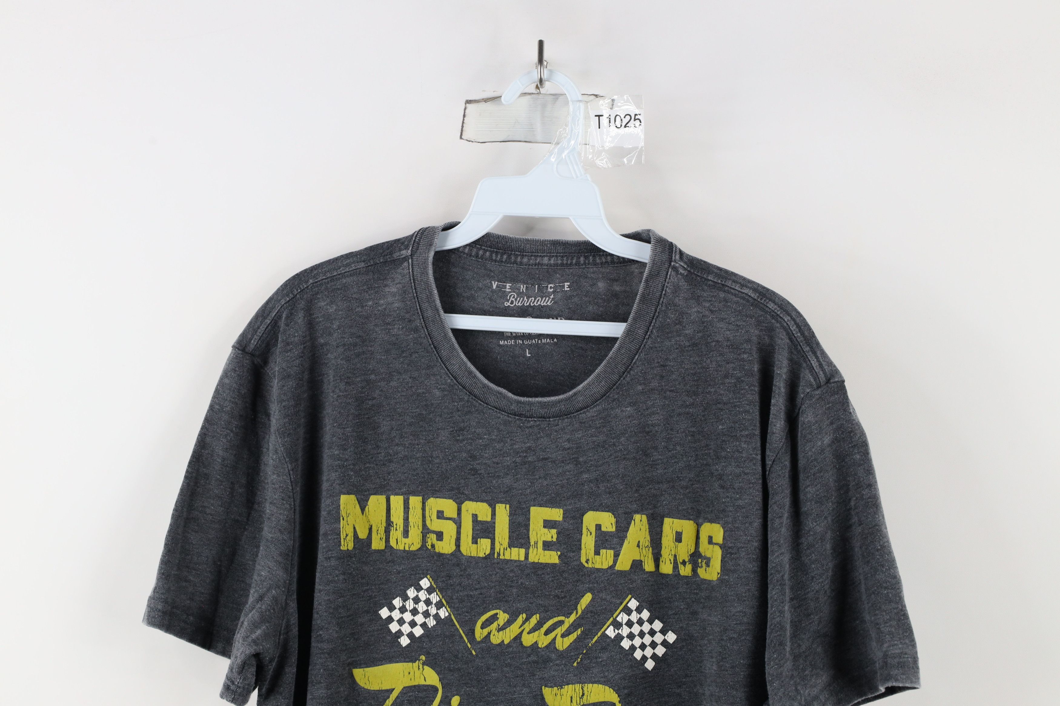 Lucky Brand × Vintage Venice Burnout x Lucky Brand Cars Dive Bars T-Shirt Gray Size US L / EU 52-54 / 3 - 2 Thumbnail