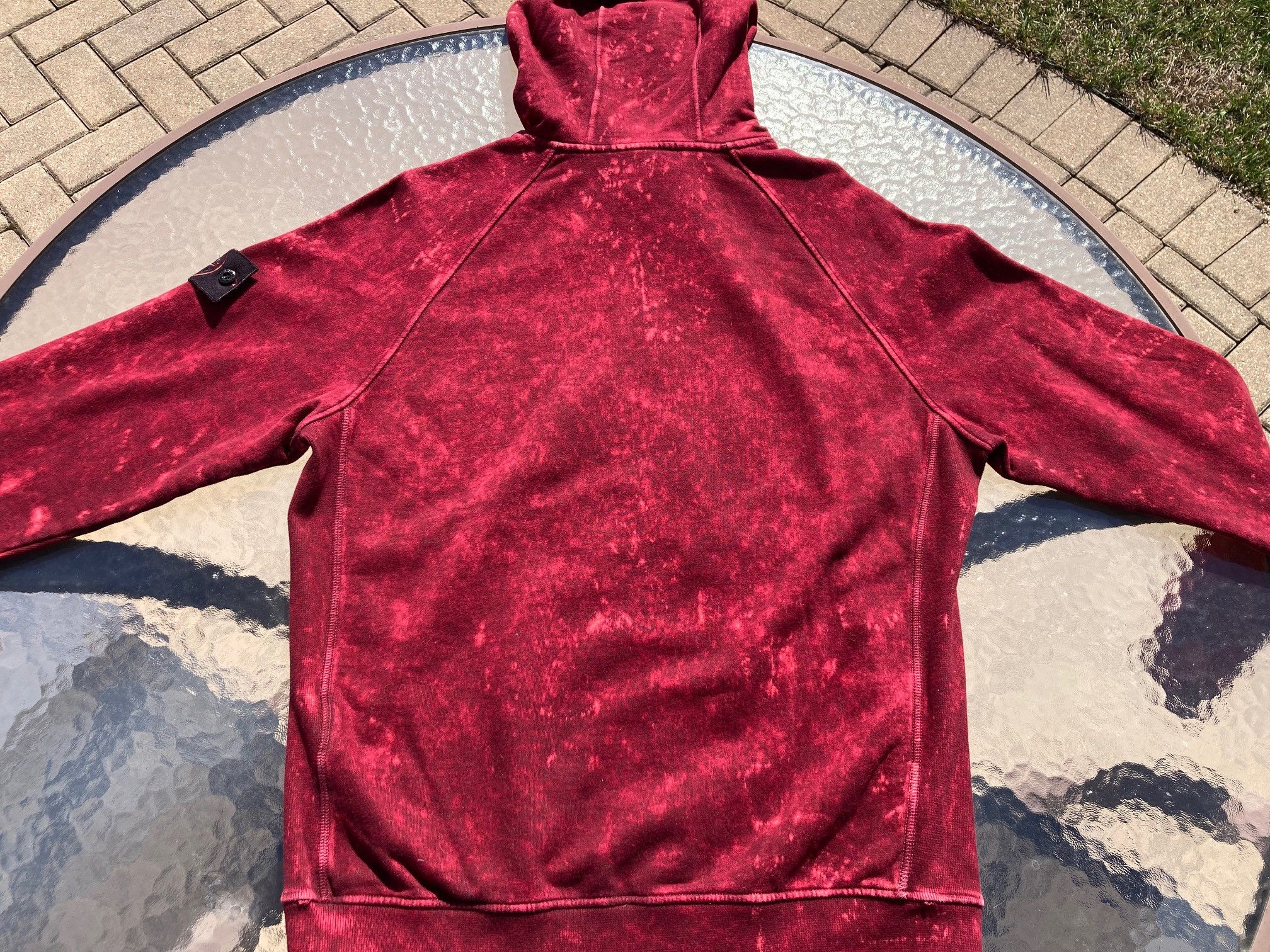 Stone Island Stone Island Acid Wash Hoodie Burgundy Size US M / EU 48-50 / 2 - 2 Thumbnail