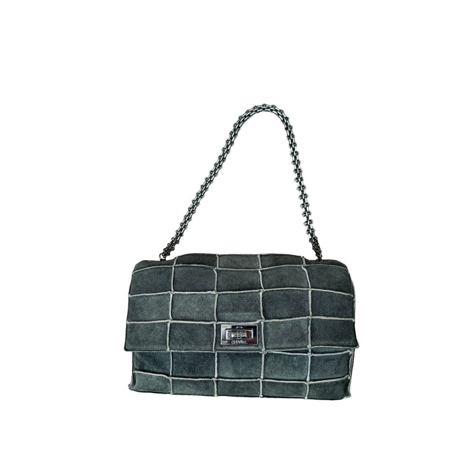 Chanel Grey Suede Leather Bag Size ONE SIZE - 1 Thumbnail
