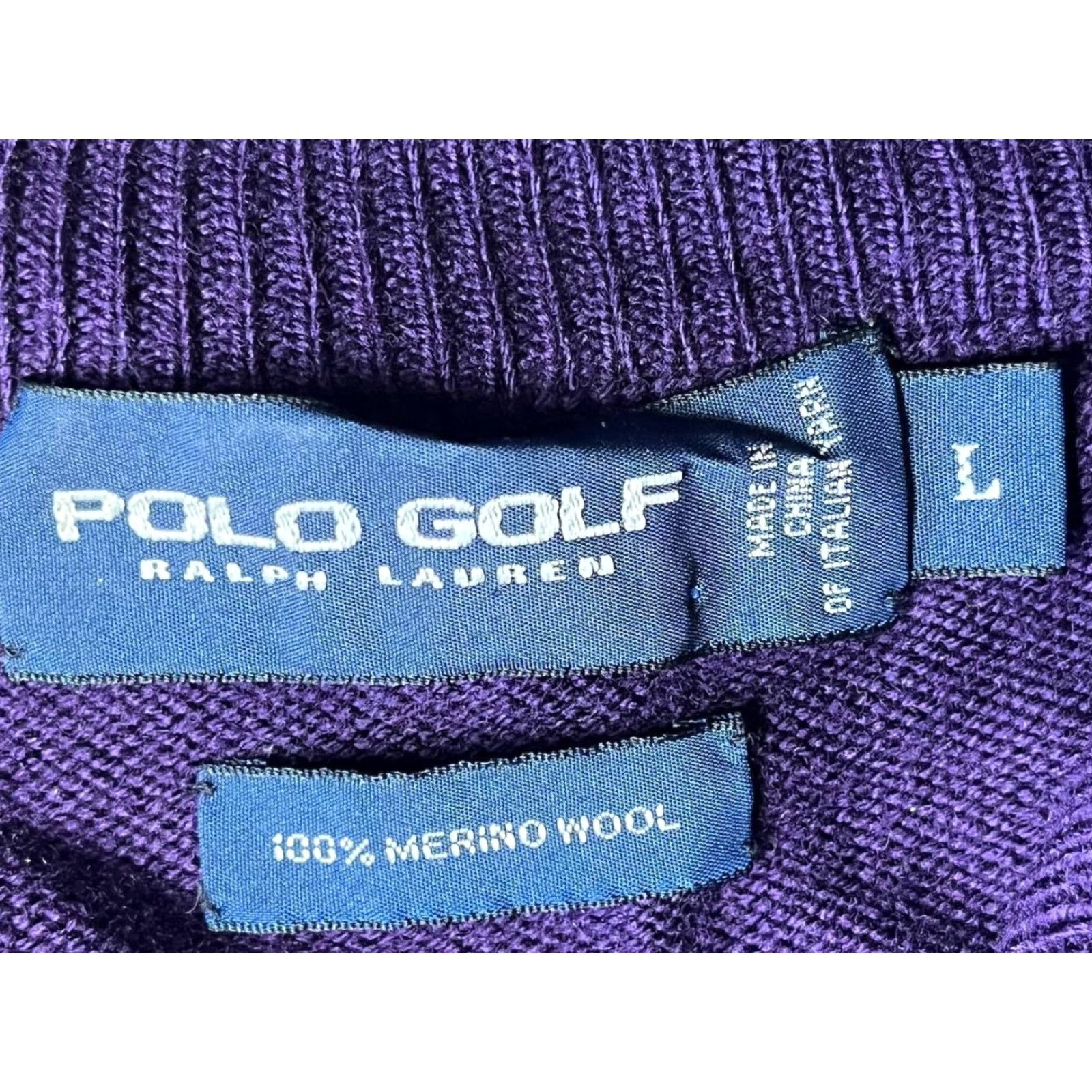 Polo Ralph Lauren Polo Ralph Lauren Long Sleeve Quarter Zip Merino Wool Sweater Size Large Purple Mens Size US L / EU 52-54 / 3 - 6 Thumbnail