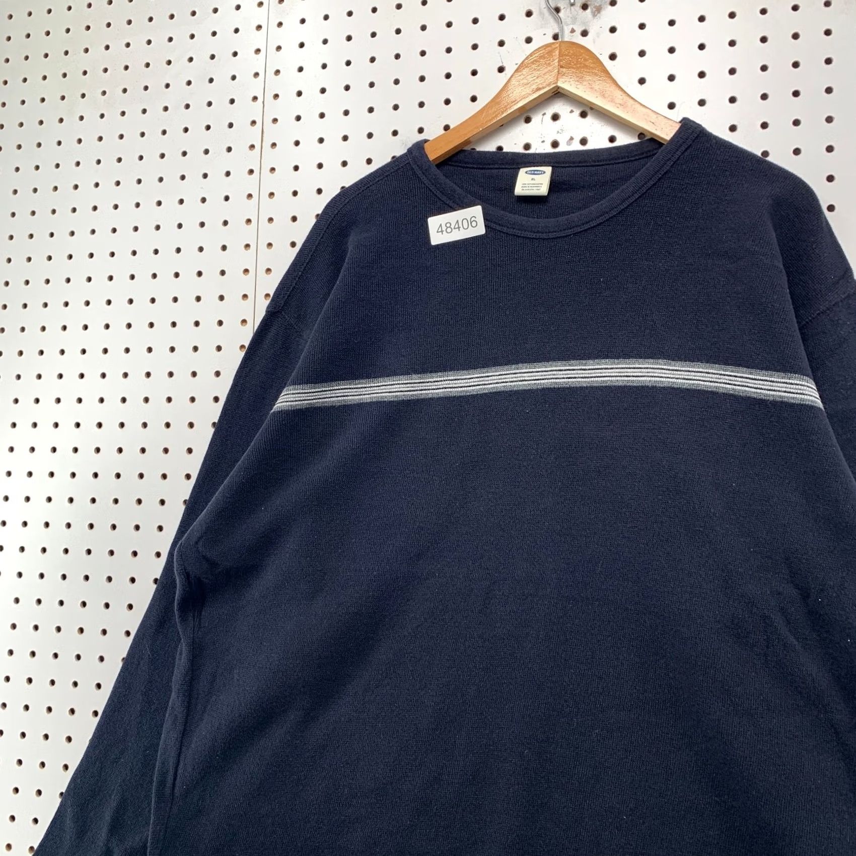 Old Navy Vintage Old Navy Sweater Mens XL Navy Blue Striped Long Sleeve Crew Neck Pullover Punk Winter Casual Boys Mens Size US XL / EU 56 / 4 - 6 Thumbnail