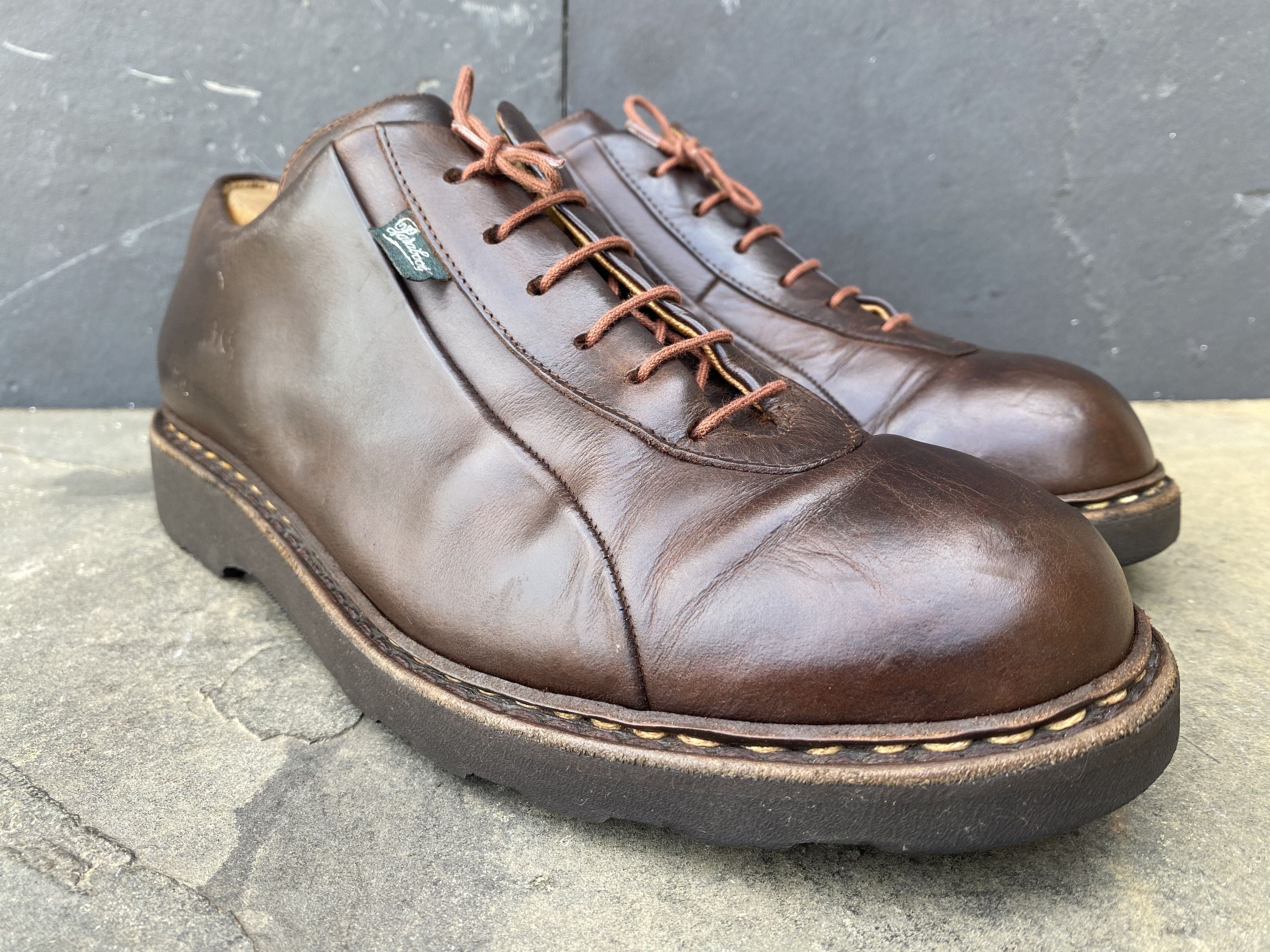 image of Paraboot Tursi Brown Cross Griff Leather Shoes, Men's (Size 8)