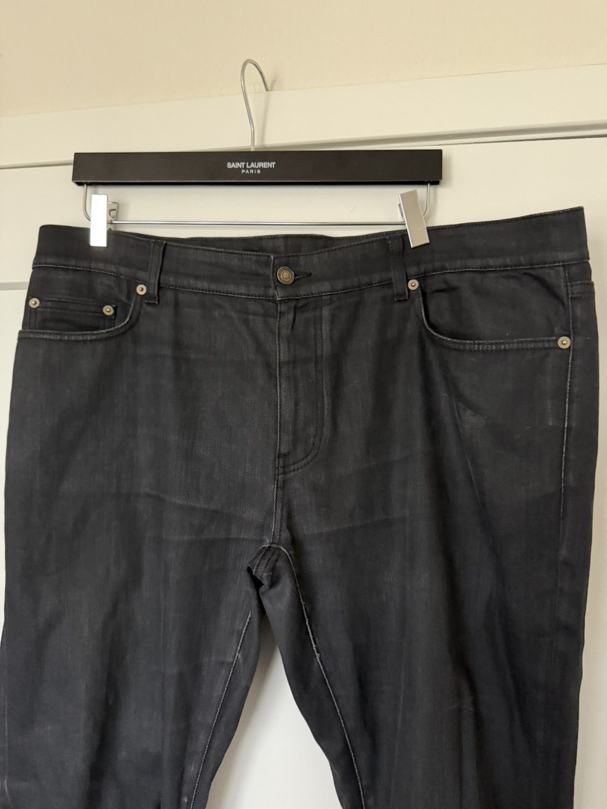 Saint Laurent Paris SS16 Leather Studded Knee D02 Denim Jeans 38 Size US 38 / EU 54 - 2 Thumbnail