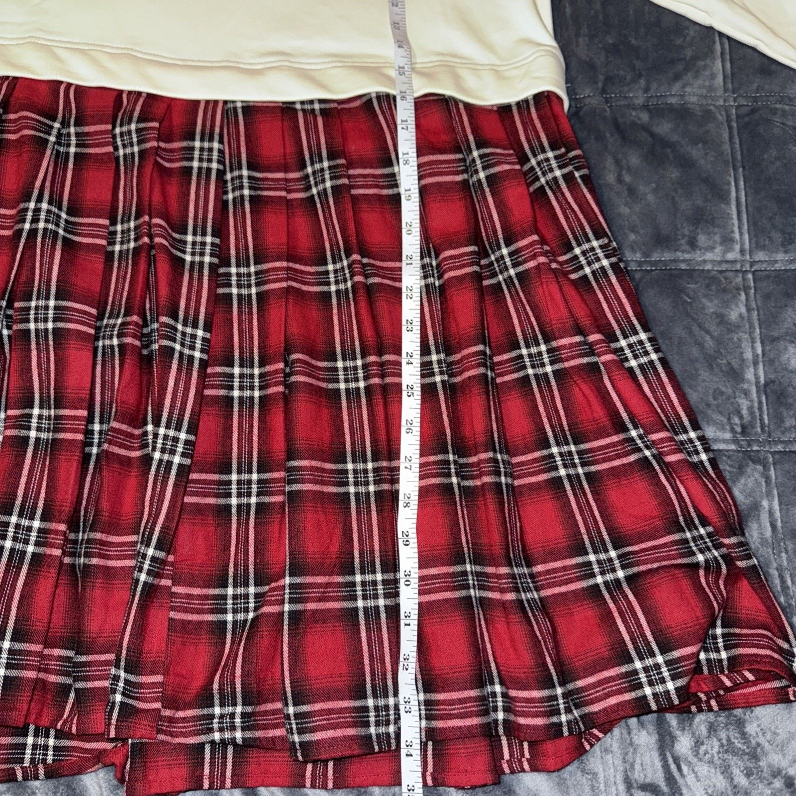 Anthropologie Entro NWT Holly Mix Media Sweatshirt & Plaid Dress Sz S Size S / US 4 / IT 40 - 12 Thumbnail