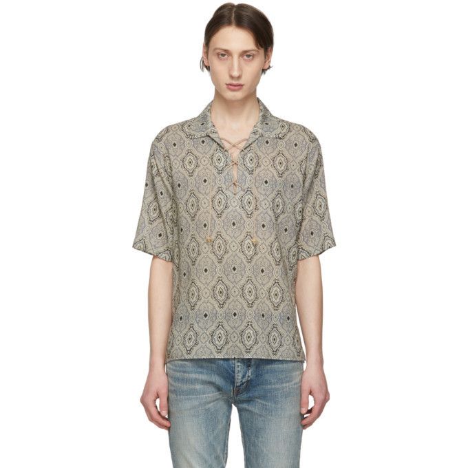 Hedi Slimane × Saint Laurent Paris Saint Laurent laces SS short shirt wool Size US S / EU 44-46 / 1 - 10 Thumbnail