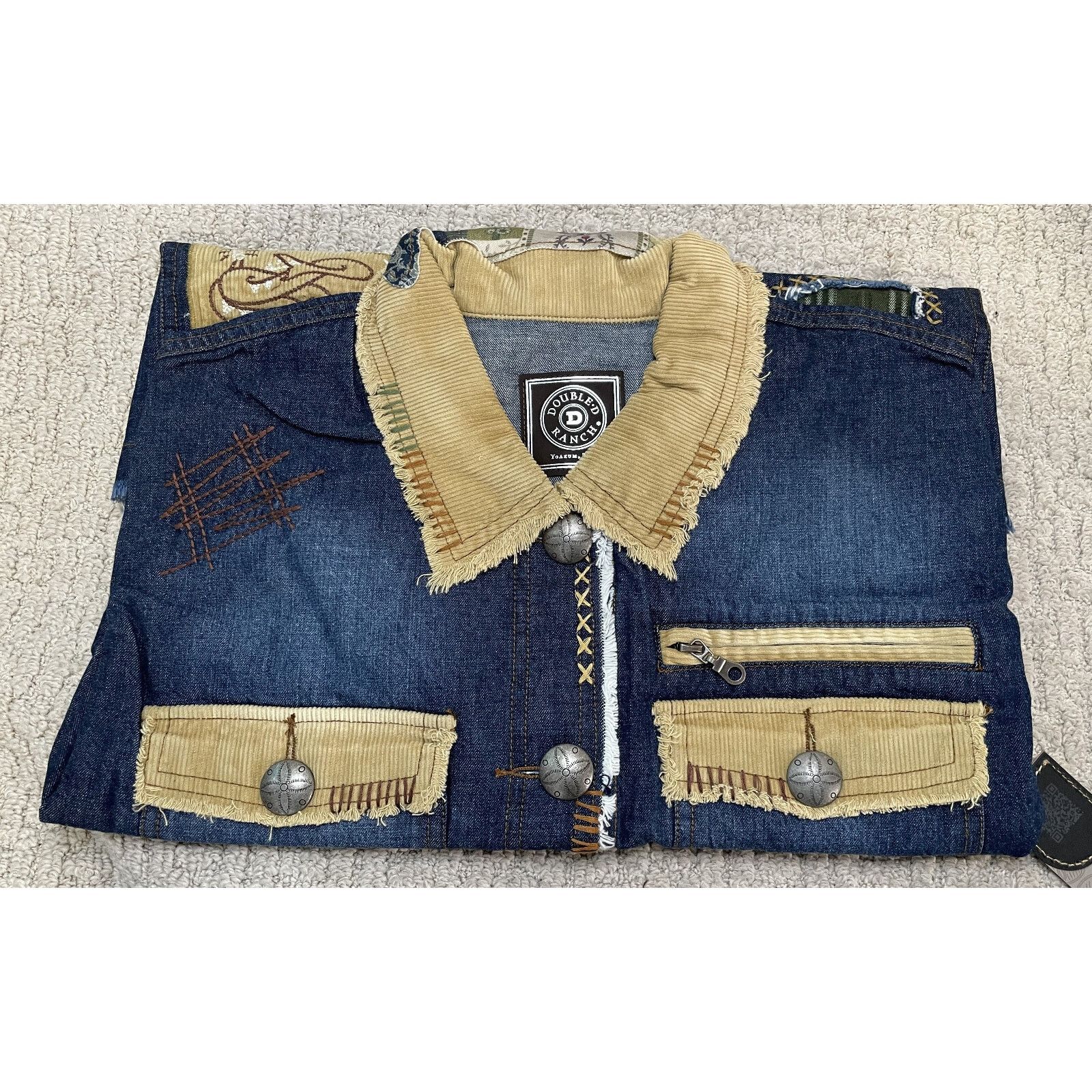 Double D Ranch Double D Ranch Crossing the Brazos Denim Jacket 1X NWT Patch Size XL / US 12-14 / IT 48-50 - 10 Thumbnail