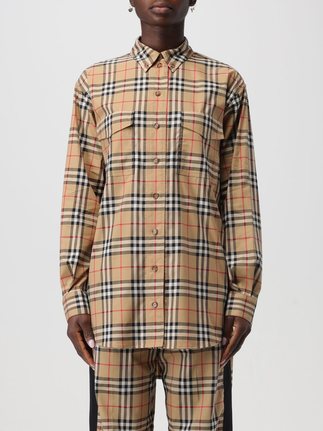 Image of Burberry Shirt Woman Beige, Women's (Size Small)