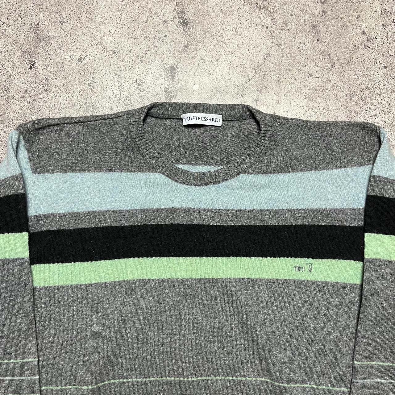 Trussardi Vintage Trussardi Striped Wool Sweater Size L Size US L / EU 52-54 / 3 - 2 Thumbnail