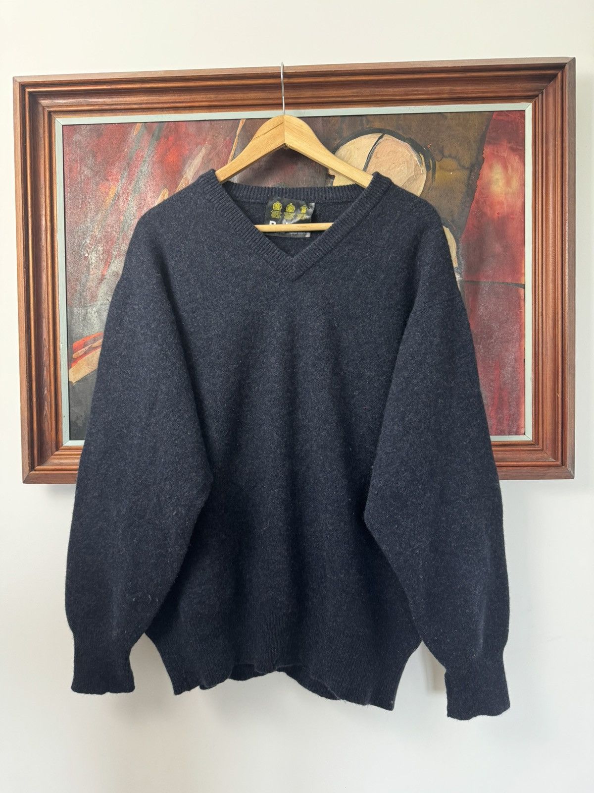 Barbour Rare Vintage Barbour Wool Knit Sweater Navy Jumper Size US L / EU 52-54 / 3 - 1 Thumbnail