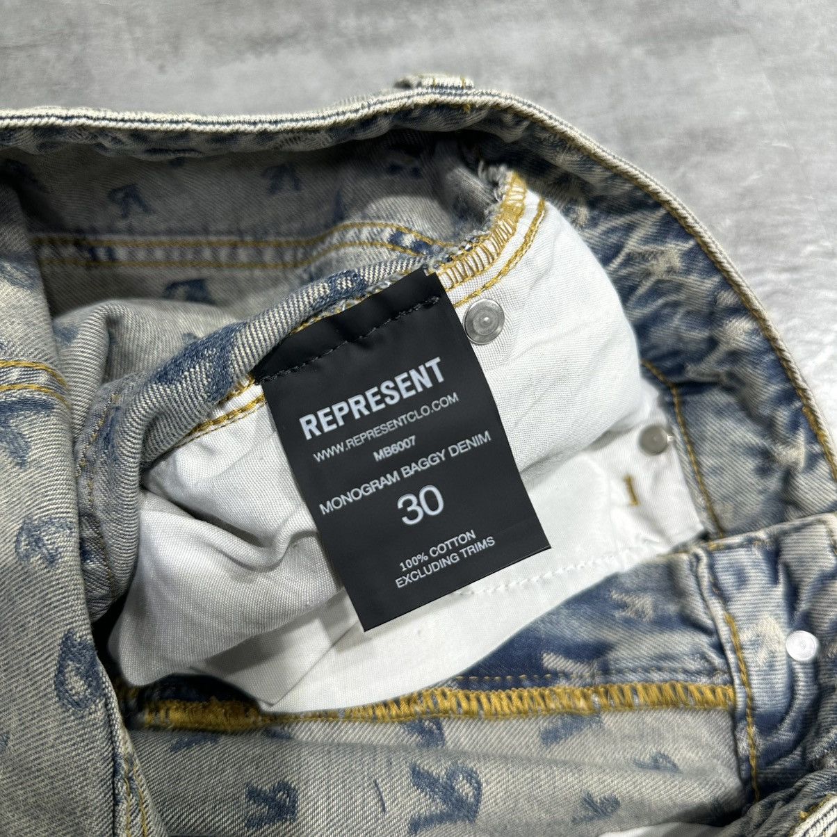 Represent Clo. Represent R3 Monogram Baggy Denim - Stone Wash Size US 30 / EU 46 - 7 Thumbnail
