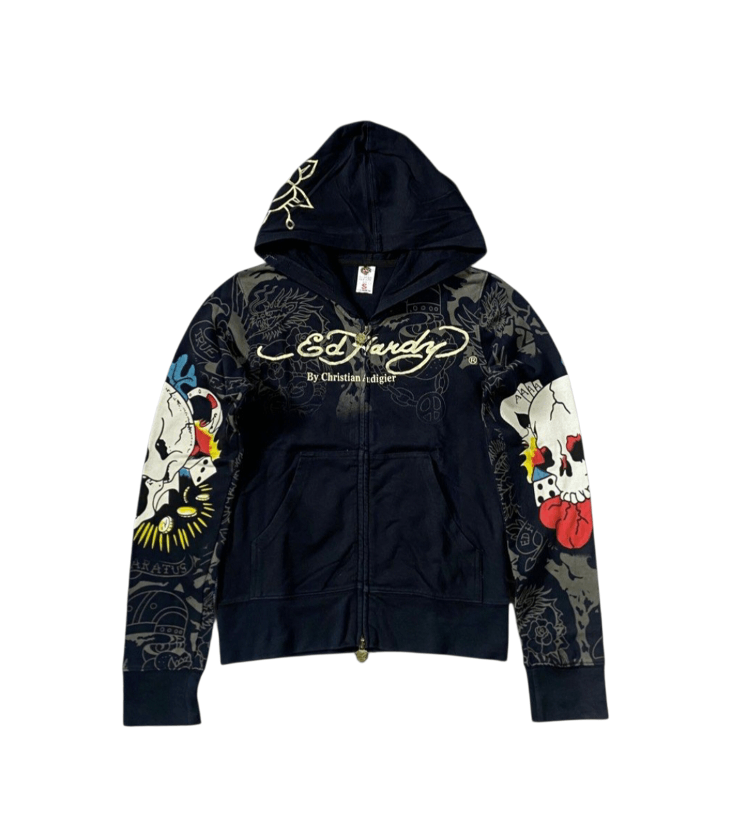 Christian Audigier Edhardy Zip Hoodie Full Print Size S / US 4 / IT 40 - 2 Thumbnail