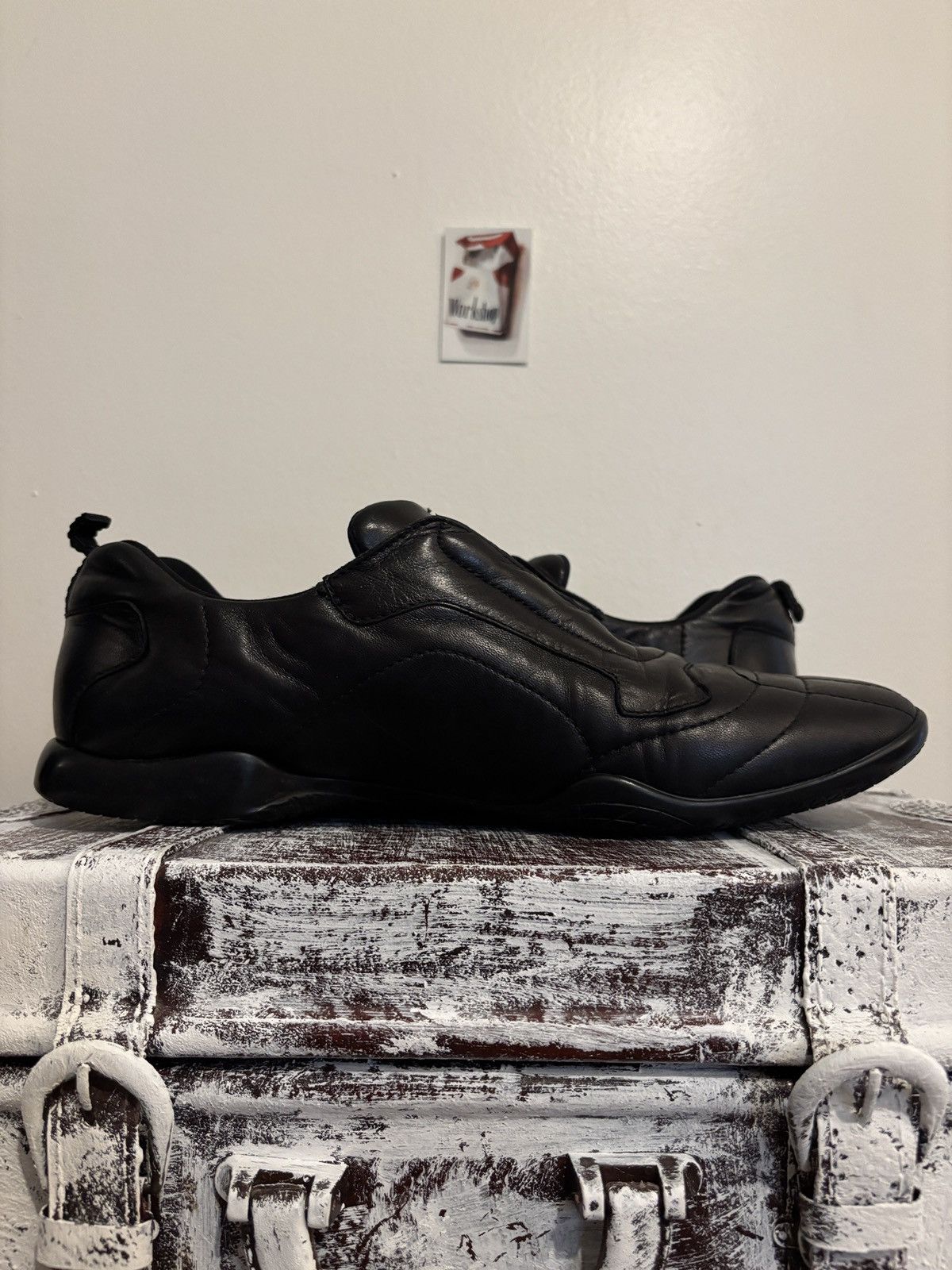 Prada Prada s/s2000 Square Toe Leather Luxury Trainers (damaged) Size US 12 / EU 45 - 5 Thumbnail