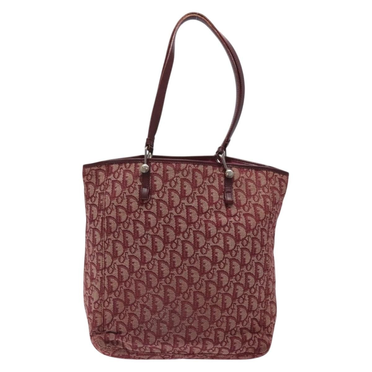 Dior DIOR Trotter Canvas Tote Bag Red Silver Size ONE SIZE - 3 Thumbnail