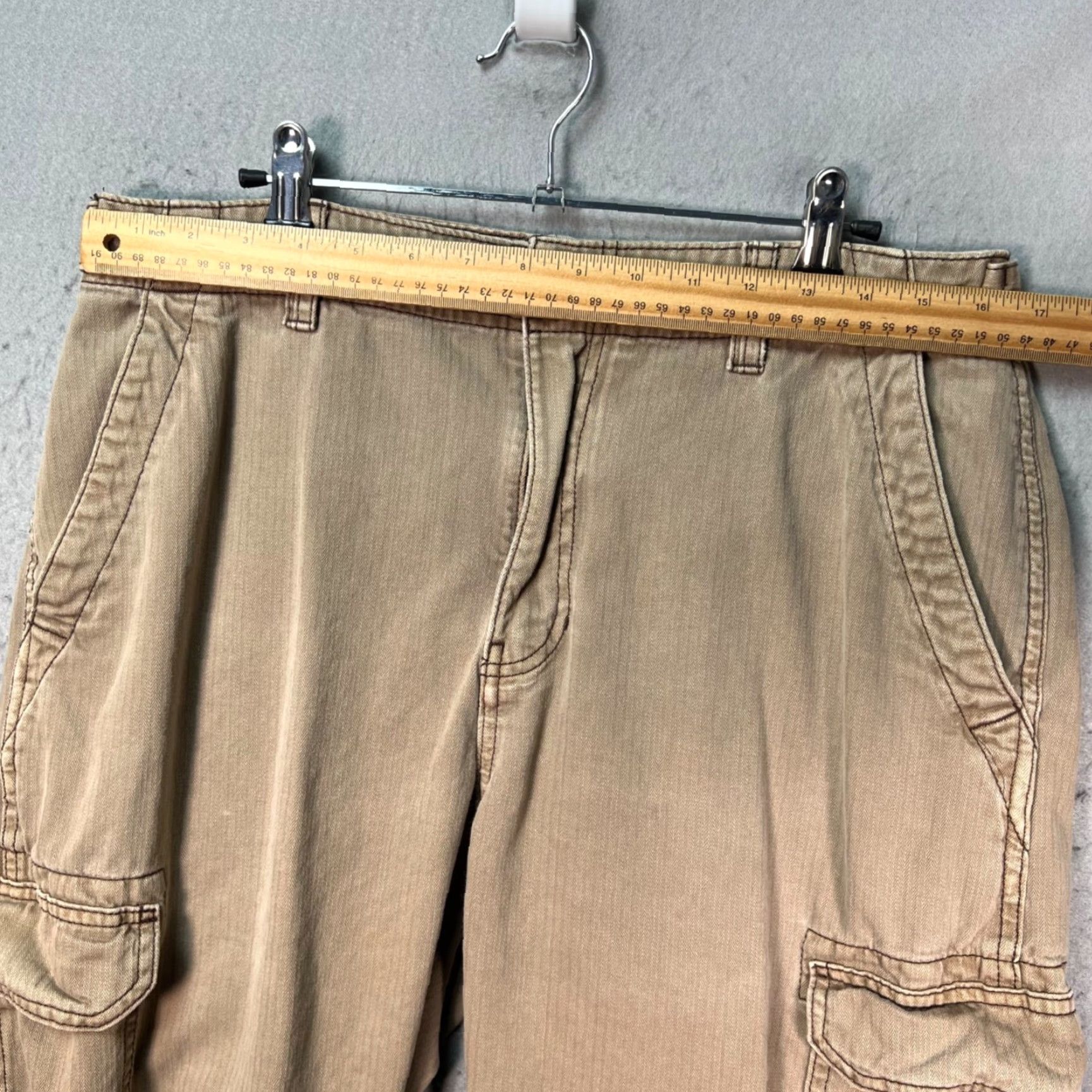 Cotton On Cotton On Mens Cargo Pants Beige 34 Regular Straight Leg 28in Inseam Cotton Canvas Pockets Cargo Front Flat Front Vintage No Mens Pants Size US 34 / EU 50 - 5 Thumbnail