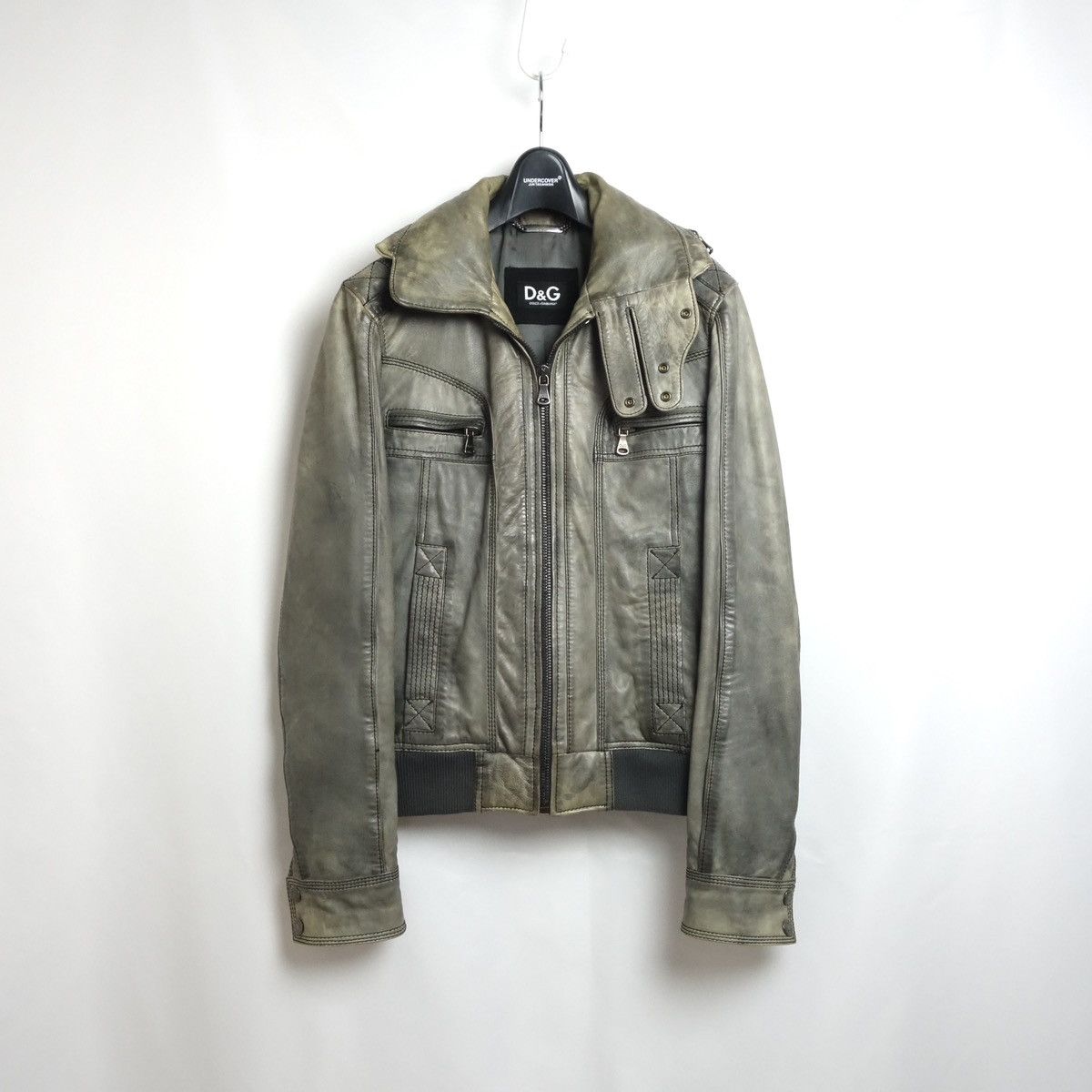 FW2004 “D&G/DOLCE&GABBANA” Leather Flight-Style Rider Jacket
