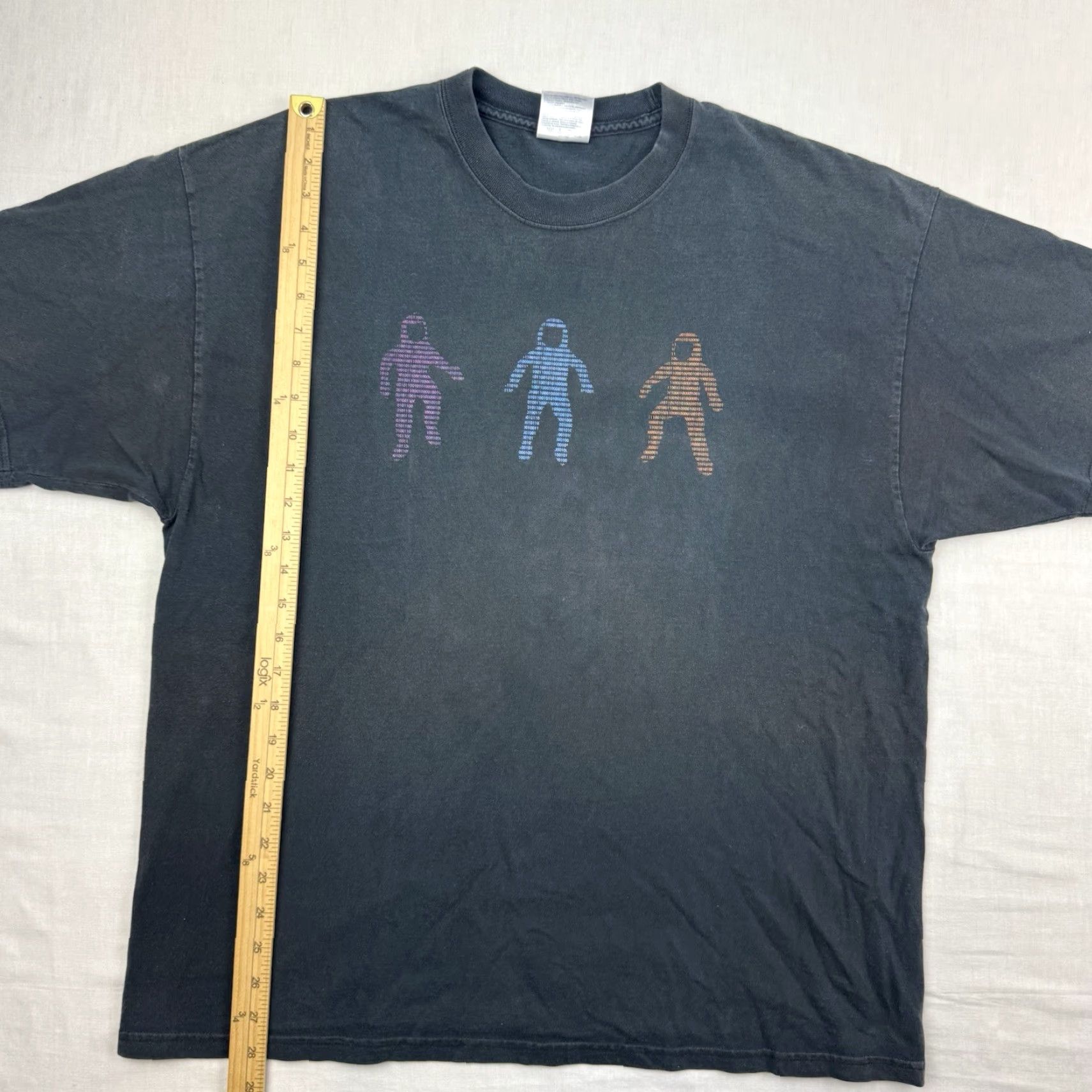 Port & Company VINTAGE Port & Company T-Shirt Mens XL Black Cotton Short Sleeve Crew Neck Abstract Figures Binary Code Y2K Computer 90s Technology USA Size US XL / EU 56 / 4 - 6 Thumbnail