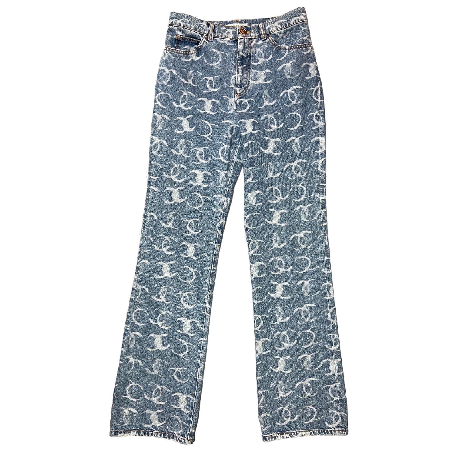 Chanel Chanel Denim White CC Printed Logo Sequin Regular Jeans 38 Size 26" / US 2 / IT 38 - 7 Thumbnail