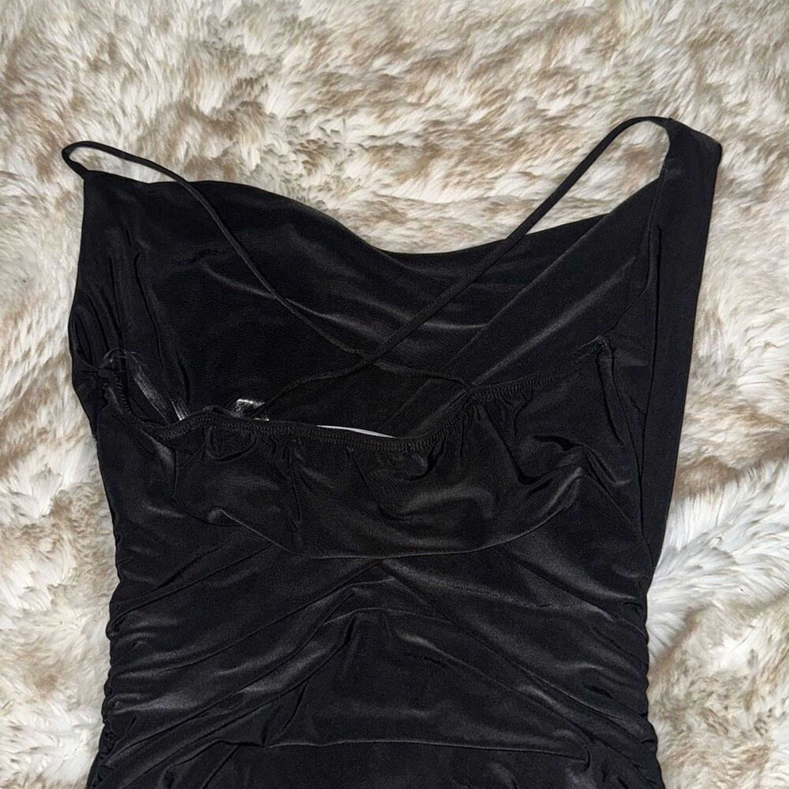 Other Sabora Black Cowl Neck Fitted Bodycon Mini Dress | Sz S Size S / US 4 / IT 40 - 6 Thumbnail