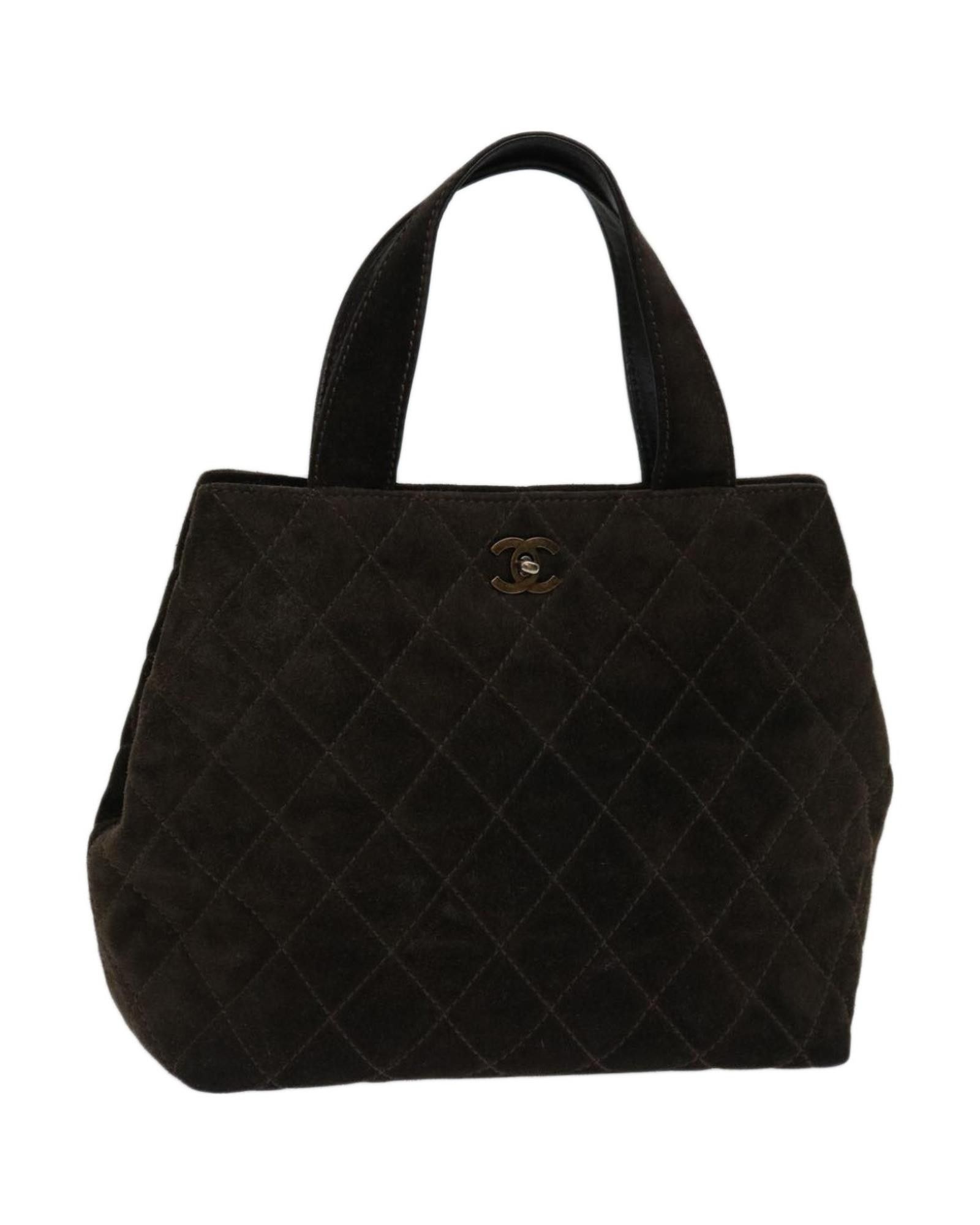 image of Chanel Luxurious Brown Suede Handbag With Wild Dots - Good Condition, Women's