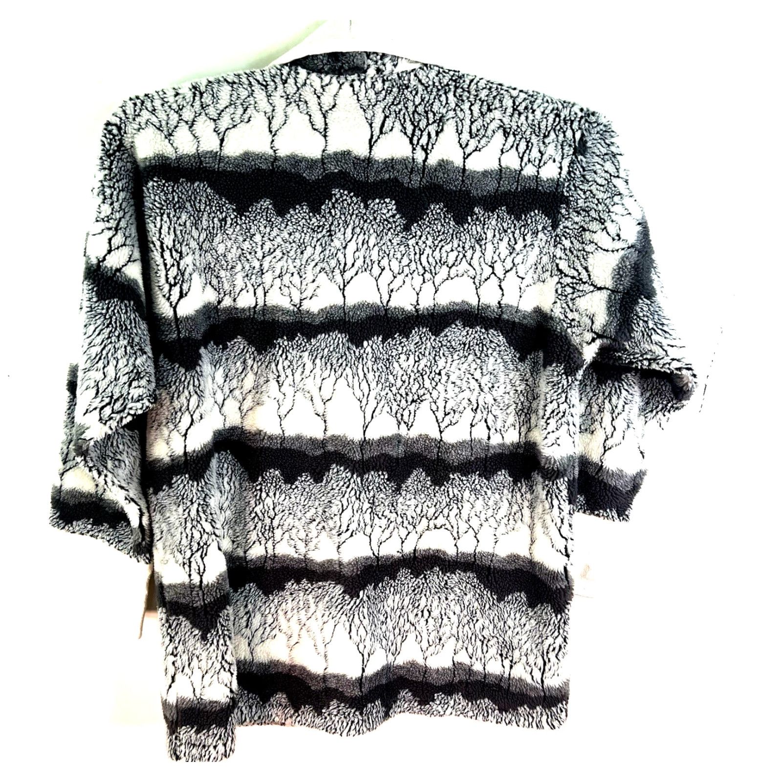 Jim Thompson Norm Thompson Cardigan Women 2XL Multicolor Geometric Knit Sherpa Tree Art Winter Womens Size XXL / US 16-18 / IT 52-54 - 6 Thumbnail