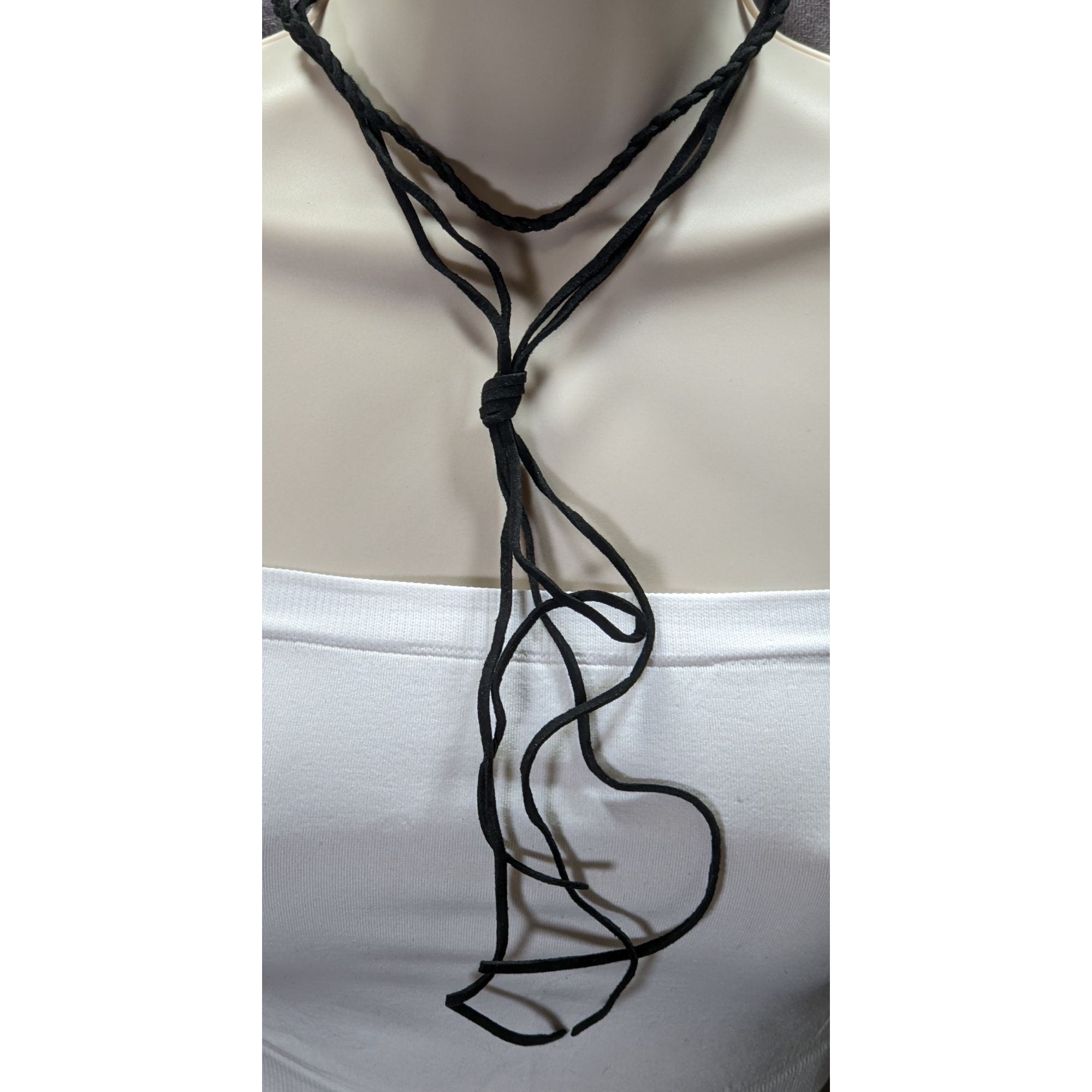 Other Gothic Festival Black Braided Faux Suede Choker Necklace Wit Size ONE SIZE - 1 Thumbnail
