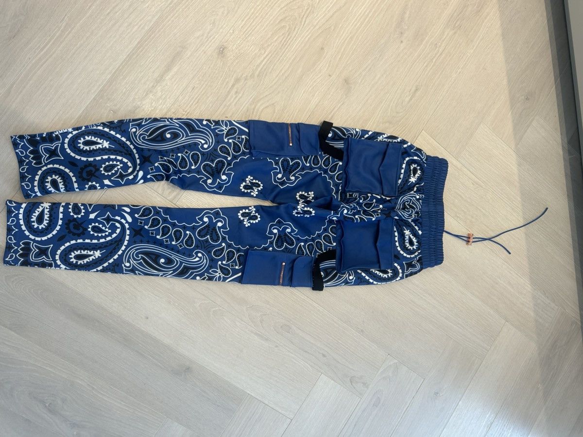 GUAPI Electric Blue Paisley Track Pants Size US 32 / EU 48 - 4 Thumbnail