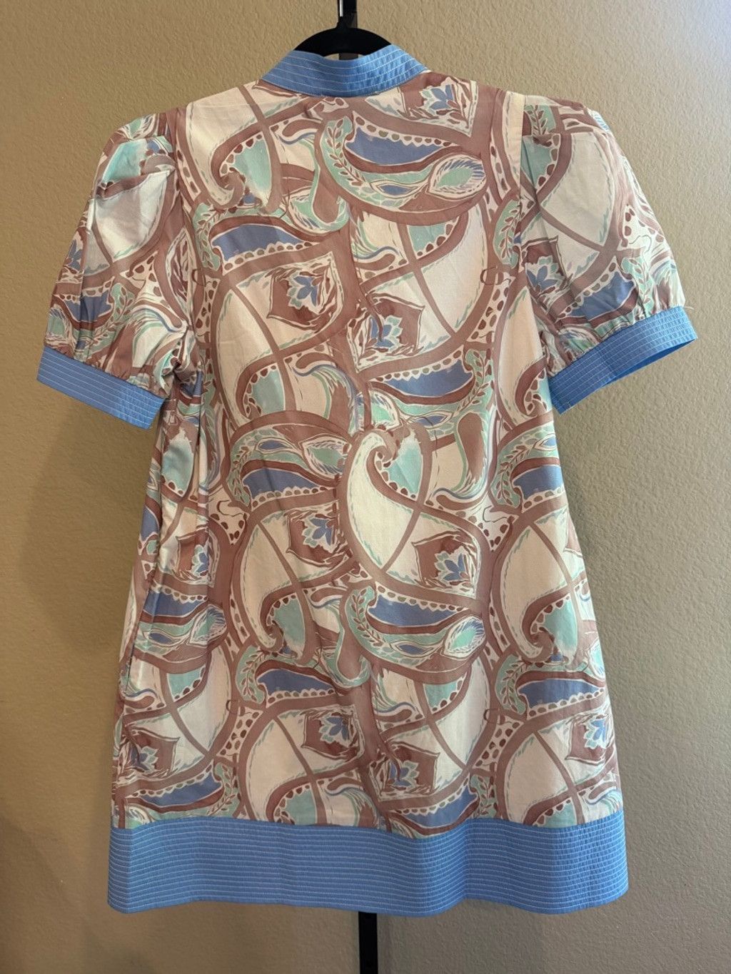 Other Entro Pattern Print Band Contrast Mini Dress in Mocha Multi Size S / US 4 / IT 40 - 3 Thumbnail