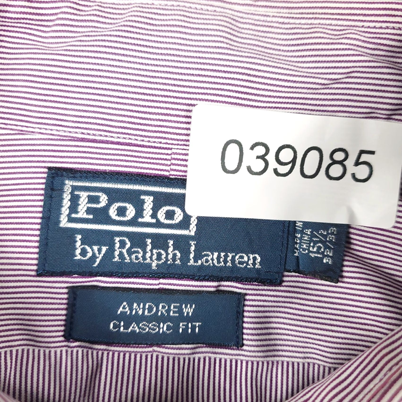 Ralph Lauren Ralph Lauren Shirt Mens 15.5 Purple Striped Dress Button Up Long Sleeve Size 40R - 6 Thumbnail
