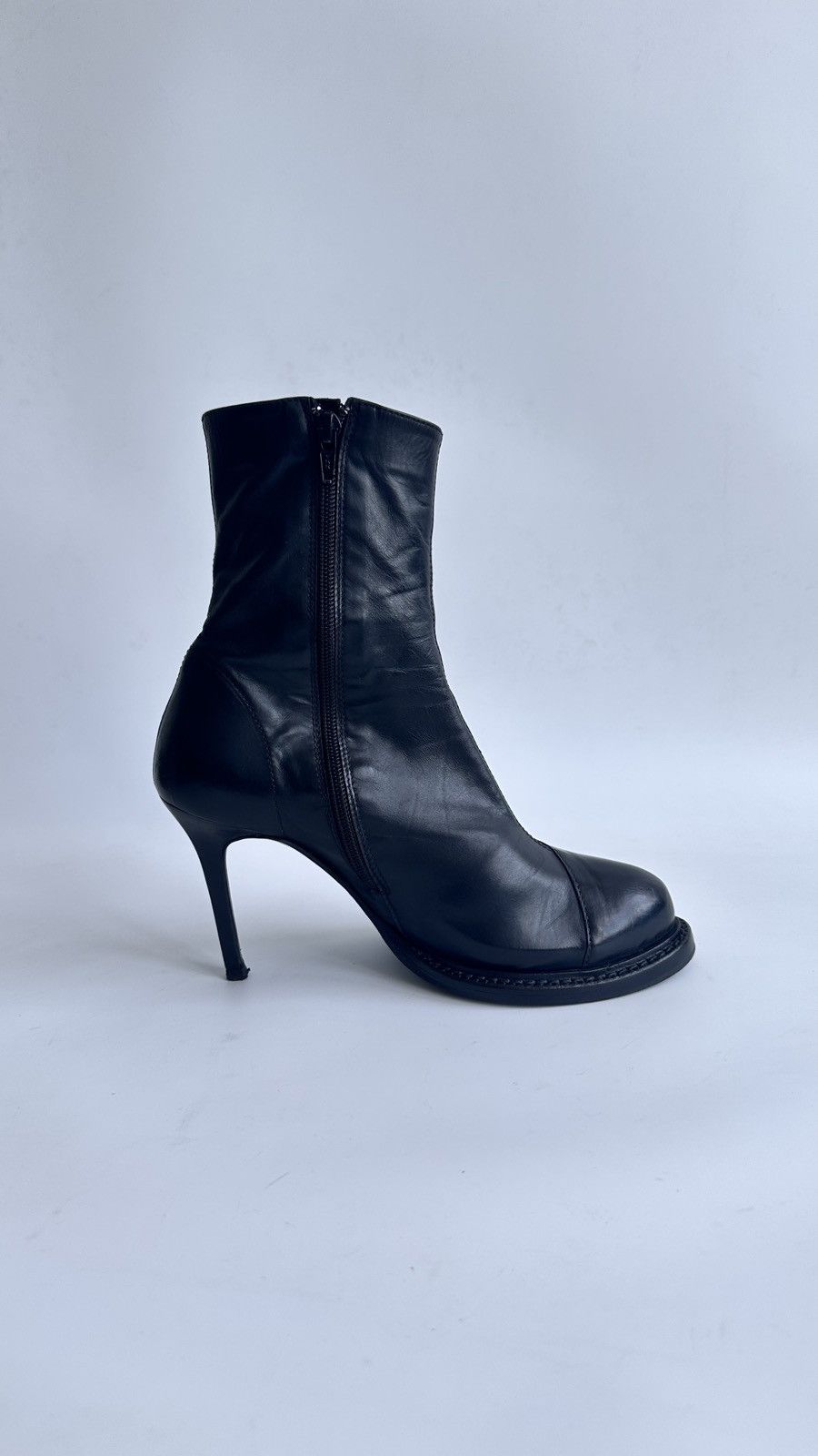 Ann Demeulemeester Ann Demeulemeester Leather High Heel Boots Archive Goth Size US 7.5 / IT 37.5 - 13 Thumbnail