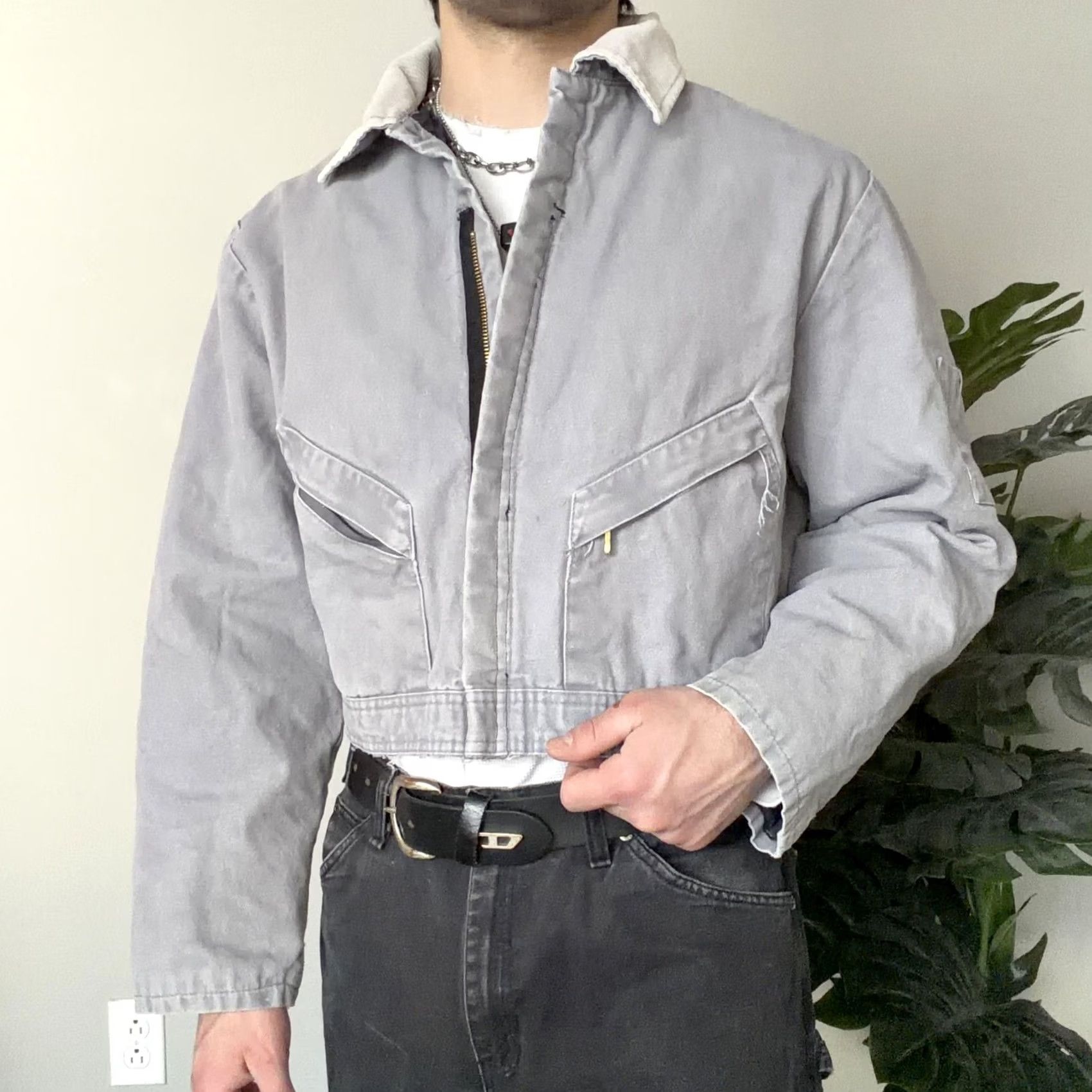 Walls VINTAGE Walls Jacket Detroit Style XL Grey Cropped Workwear Distressed Size US XL / EU 56 / 4 - 2 Thumbnail