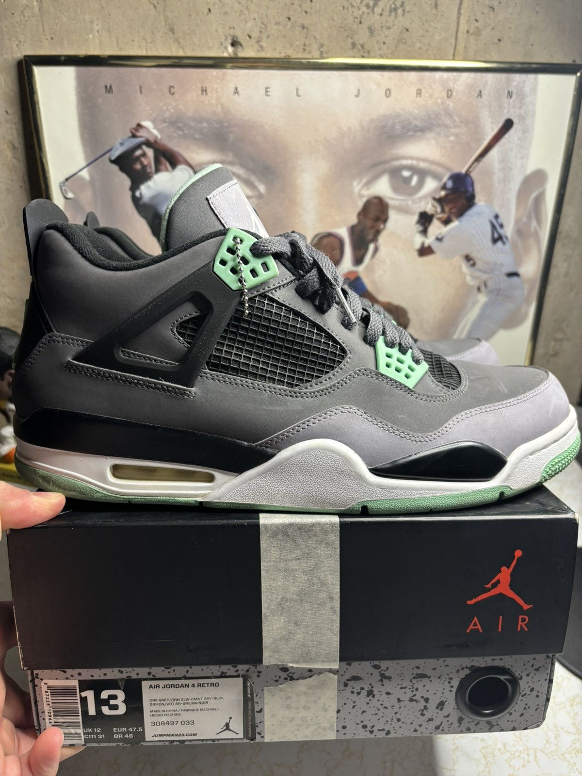 Jordan Brand Jordan Retro 4 ‘green glow’ Size US 13 / EU 46 - 1 Thumbnail