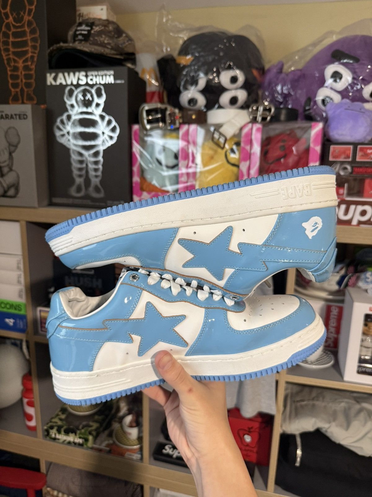 Bape Bathing Ape Bapesta Blue/White Low Size US 11 / EU 44 - 5 Thumbnail