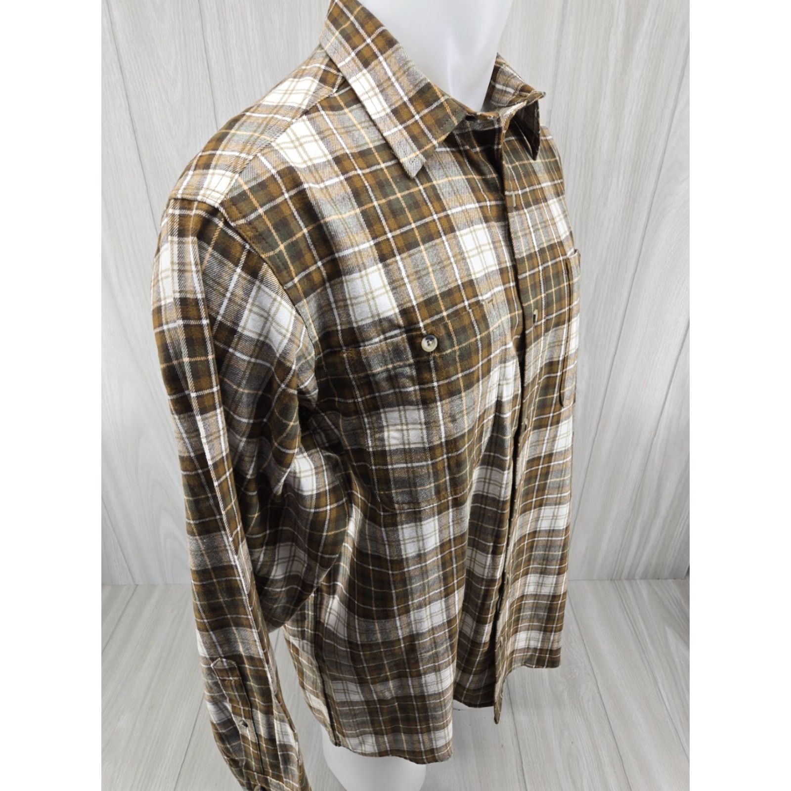 Vintage RedHead Mens Large Plaid Button Down Shirt Brown Green Long Sleeve Shirt Button-Up Casual Classic Outdoor Mens Size US L / EU 52-54 / 3 - 7 Thumbnail