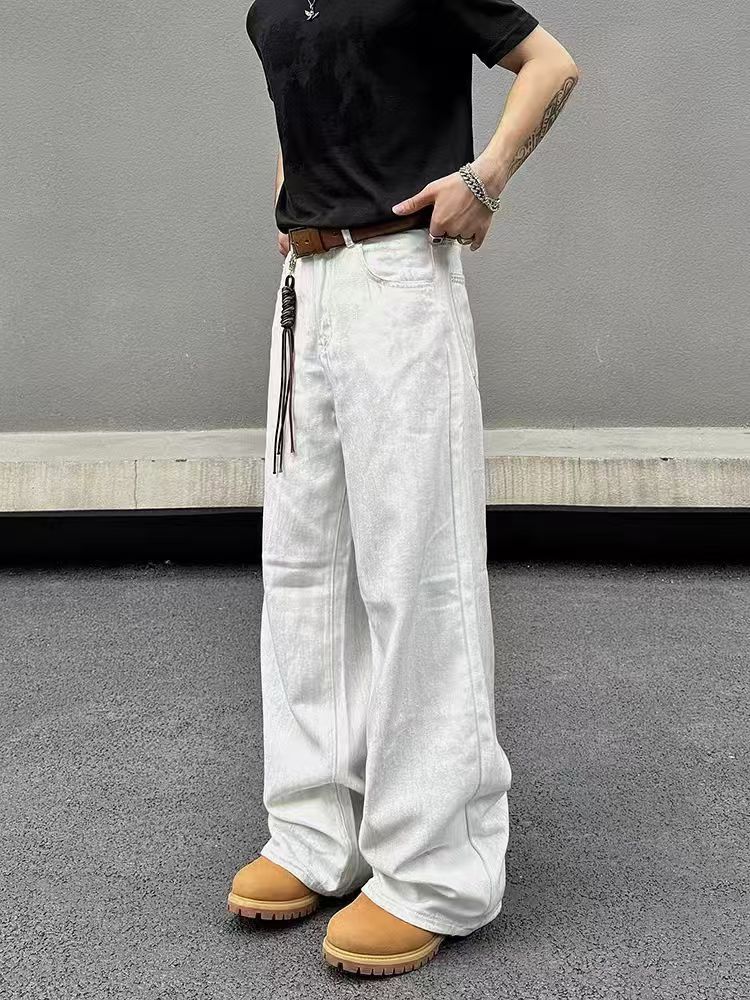 Japanese Brand × Jean Vintage Dirty White Micro Flare Straight Leg Jeans Size US 34 / EU 50 - 3 Thumbnail